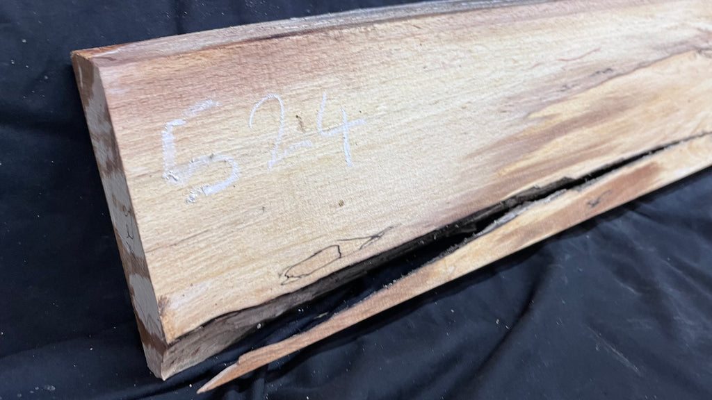 Spalted beech wood turning, tone wood, mantle 1490 L x 200 W x 46 D mm    (524)