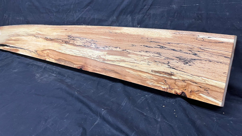 Spalted beech wood turning, tone wood, mantle 1490 L x 200 W x 46 D mm    (524)