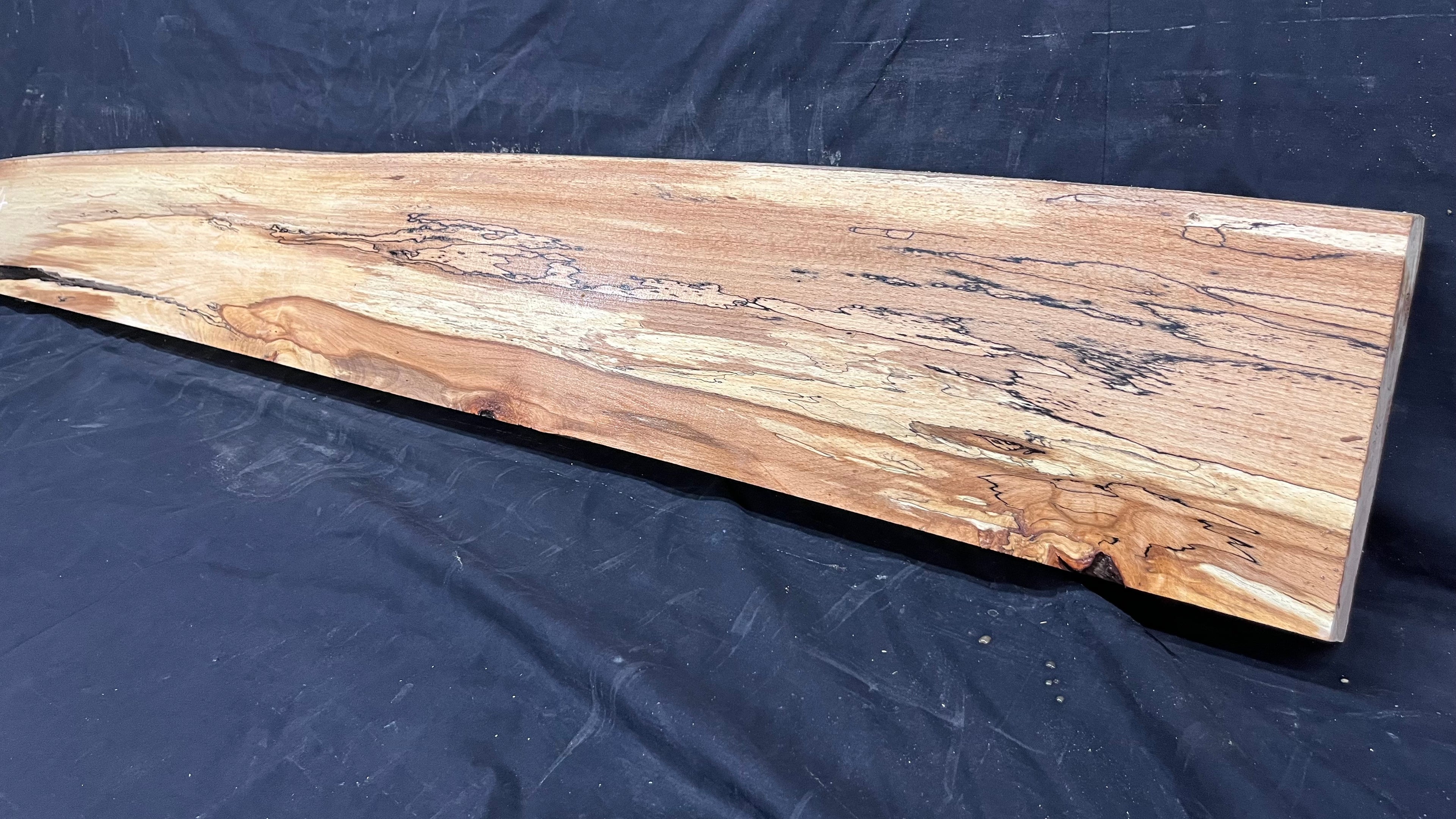 Spalted beech wood turning, tone wood, mantle 1490 L x 200 W x 46 D mm    (524)