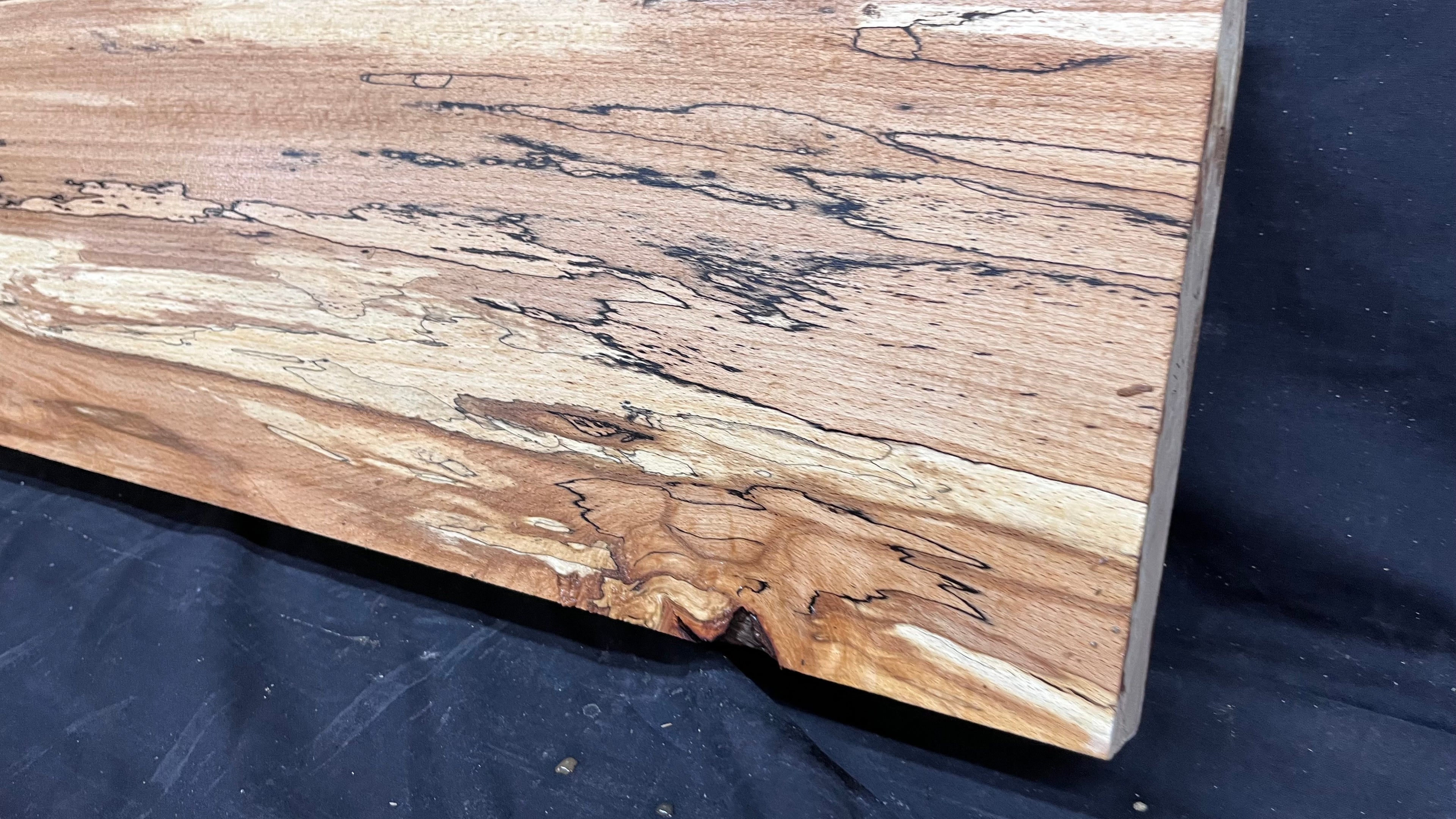 Spalted beech wood turning, tone wood, mantle 1490 L x 200 W x 46 D mm    (524)