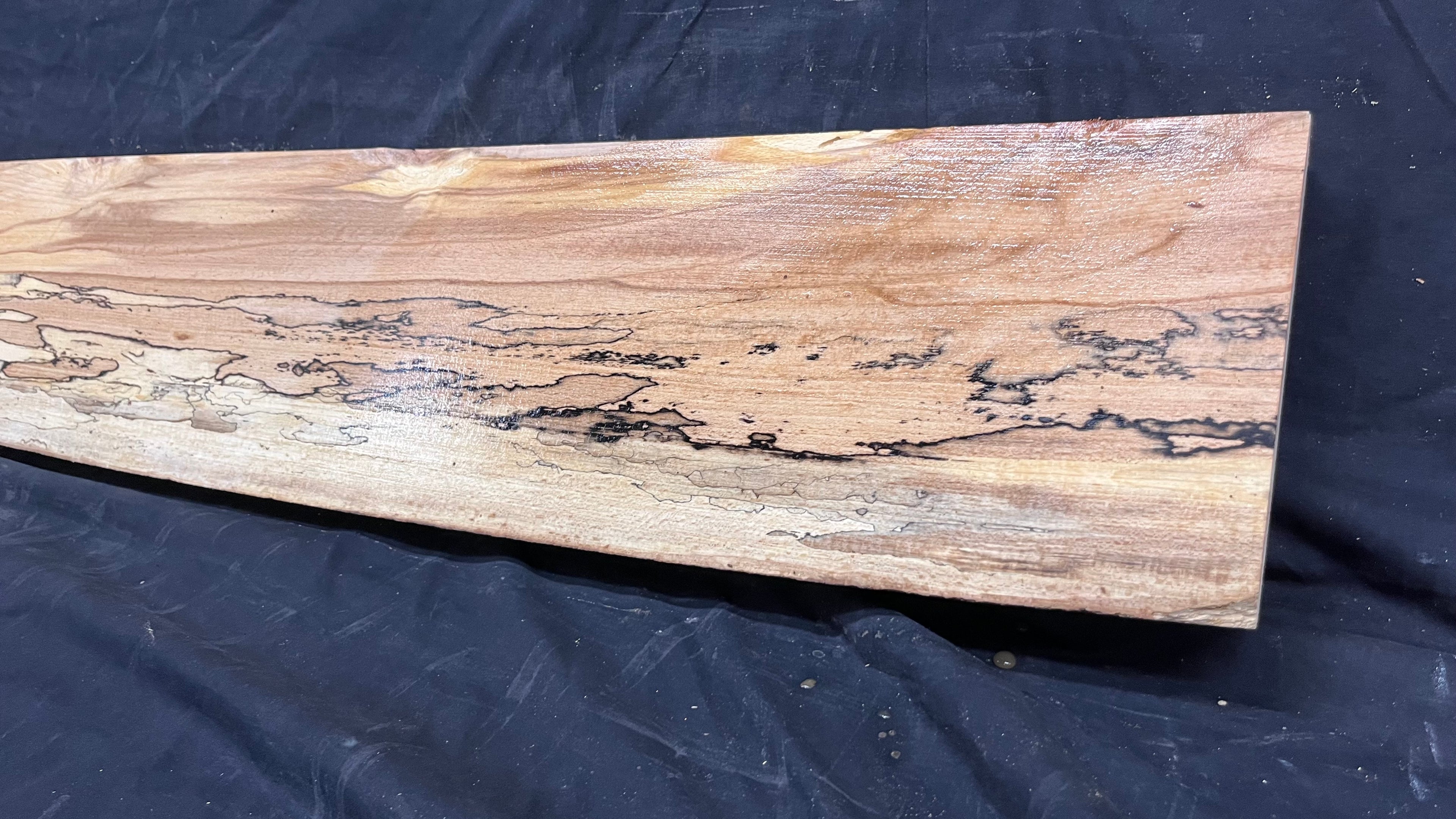 Spalted beech wood turning, tone wood, mantle 1490 L x 200 W x 46 D mm    (524)