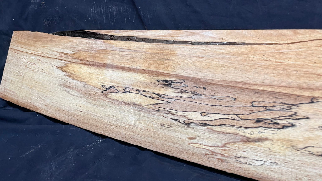 Spalted beech wood turning, tone wood, mantle 1490 L x 200 W x 46 D mm    (524)
