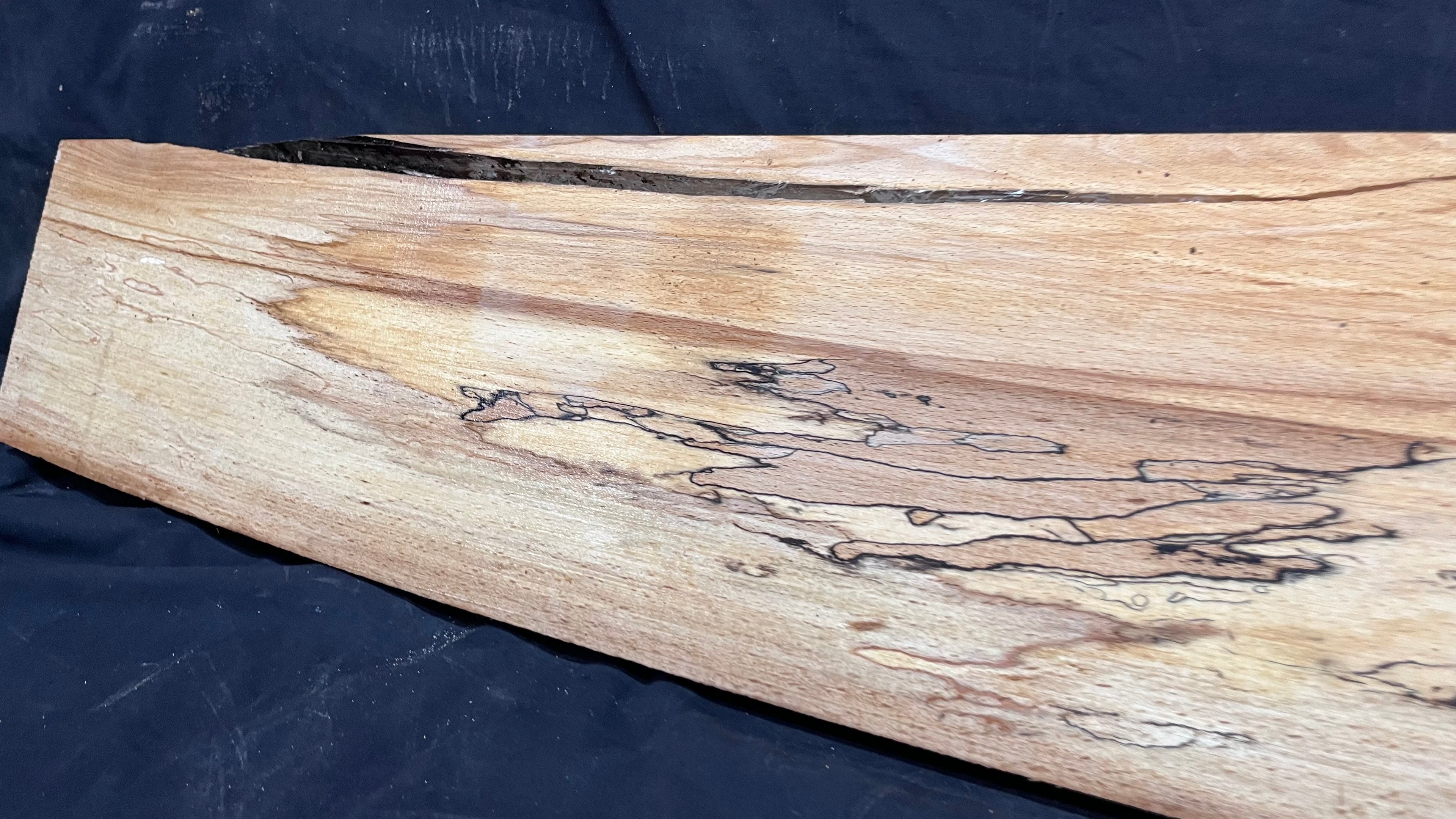 Spalted beech wood turning, tone wood, mantle 1490 L x 200 W x 46 D mm    (524)
