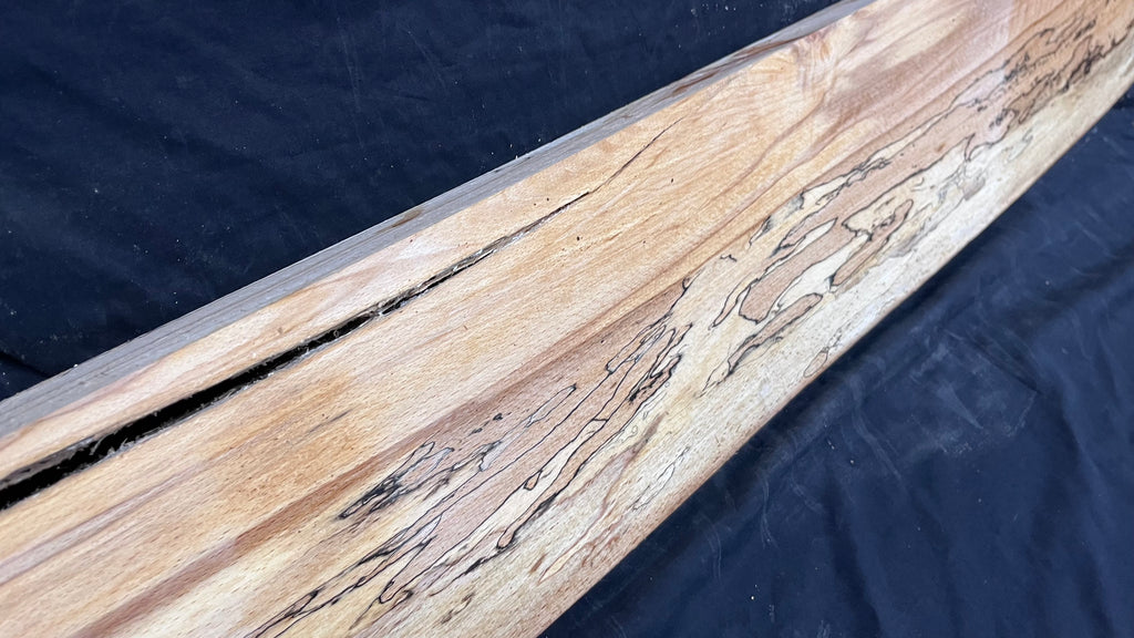 Spalted beech wood turning, tone wood, mantle 1490 L x 200 W x 46 D mm    (524)