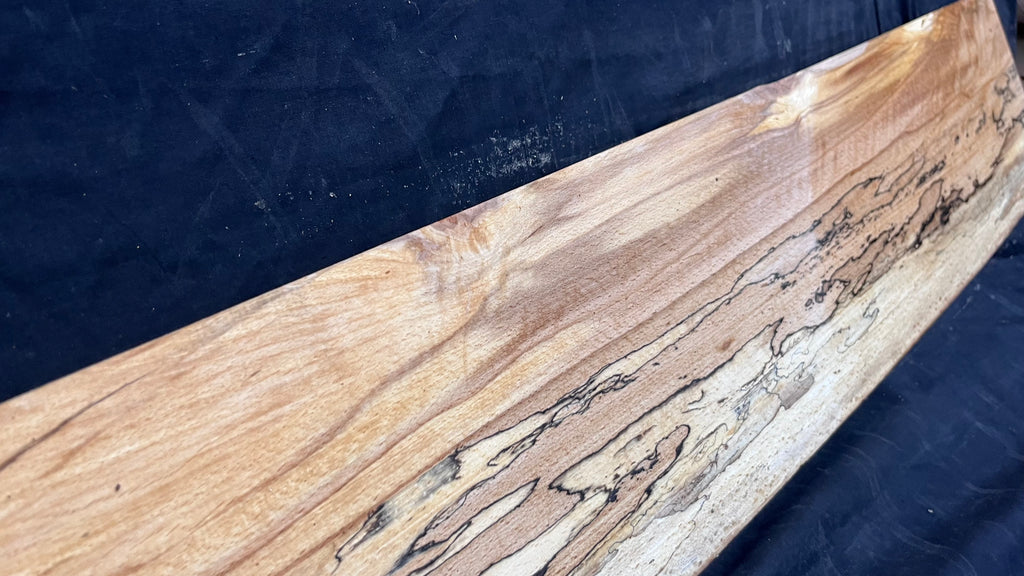 Spalted beech wood turning, tone wood, mantle 1490 L x 200 W x 46 D mm    (524)
