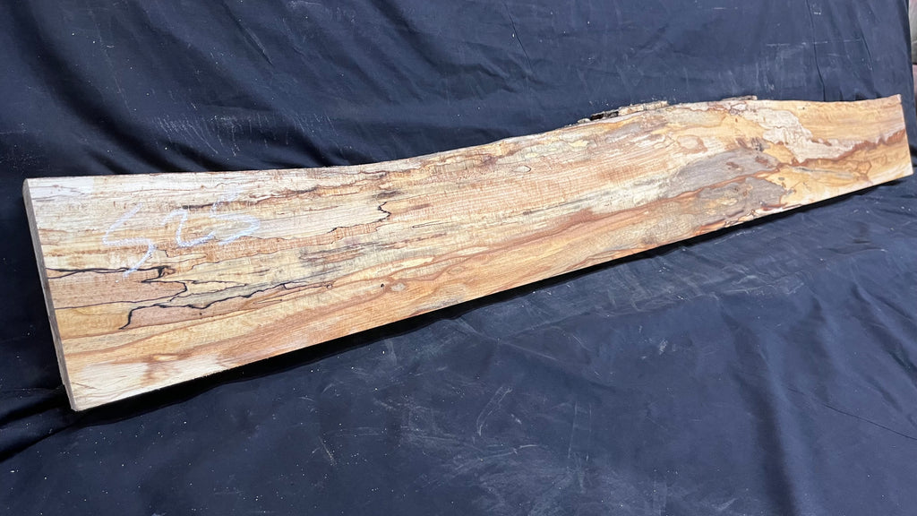 Spalted beech wood turning, tone wood, mantle 1458 L x 180 W x 47 D mm    (525)