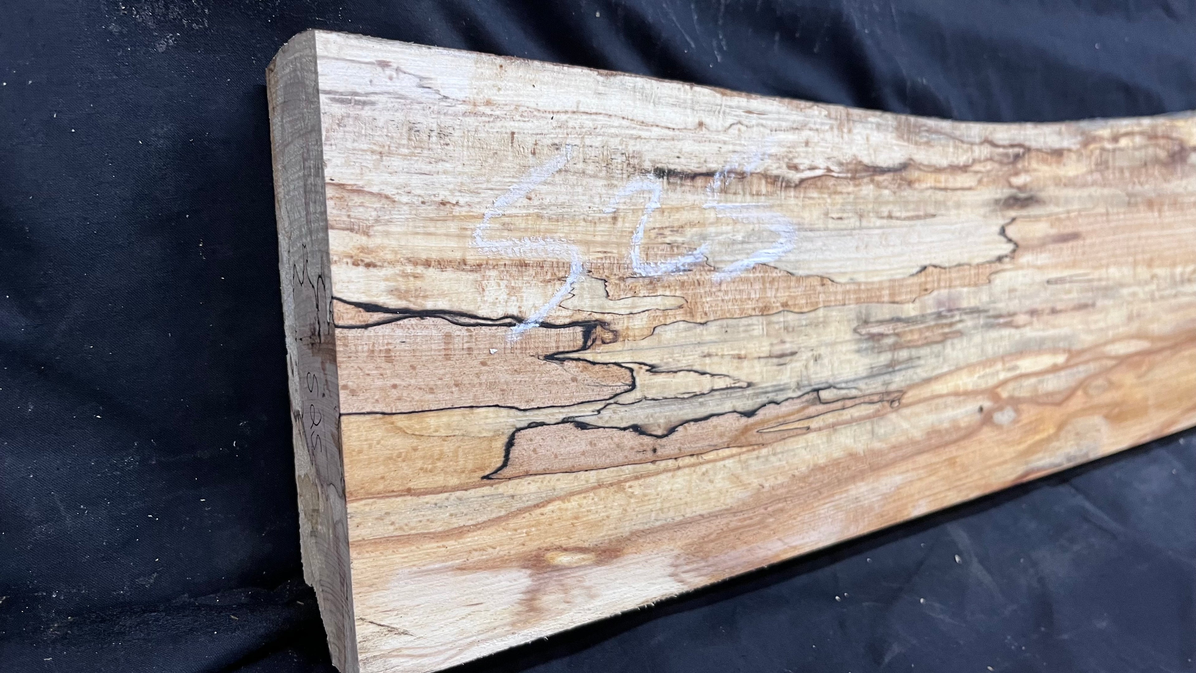 Spalted beech wood turning, tone wood, mantle 1458 L x 180 W x 47 D mm    (525)