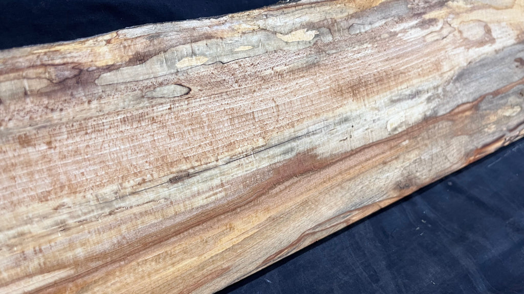 Spalted beech wood turning, tone wood, mantle 1458 L x 180 W x 47 D mm    (525)