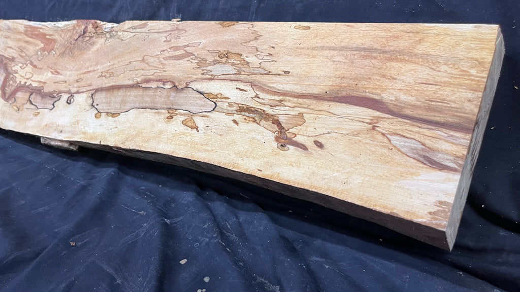 Spalted beech wood turning, tone wood, mantle 1458 L x 180 W x 47 D mm    (525)