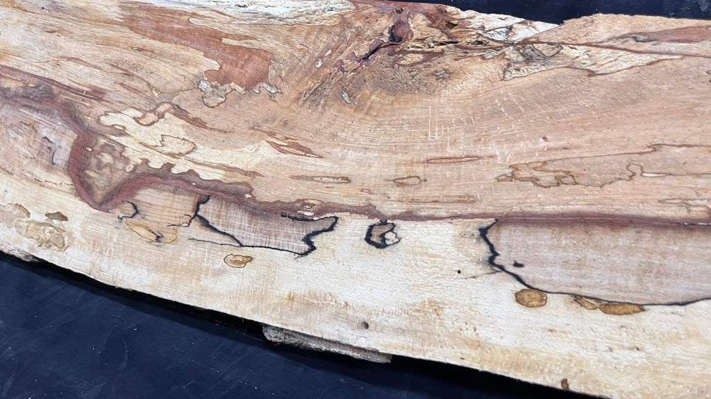 Spalted beech wood turning, tone wood, mantle 1458 L x 180 W x 47 D mm    (525)