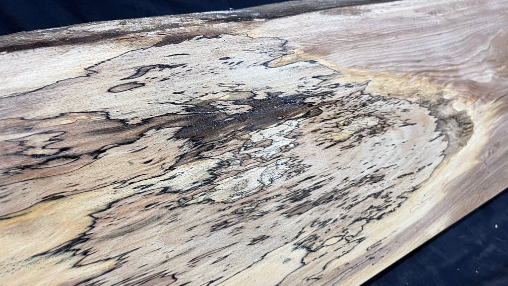 Spalted beech wood turning, tone wood, mantle 1231 L x 325 W x 43 D mm    (526)