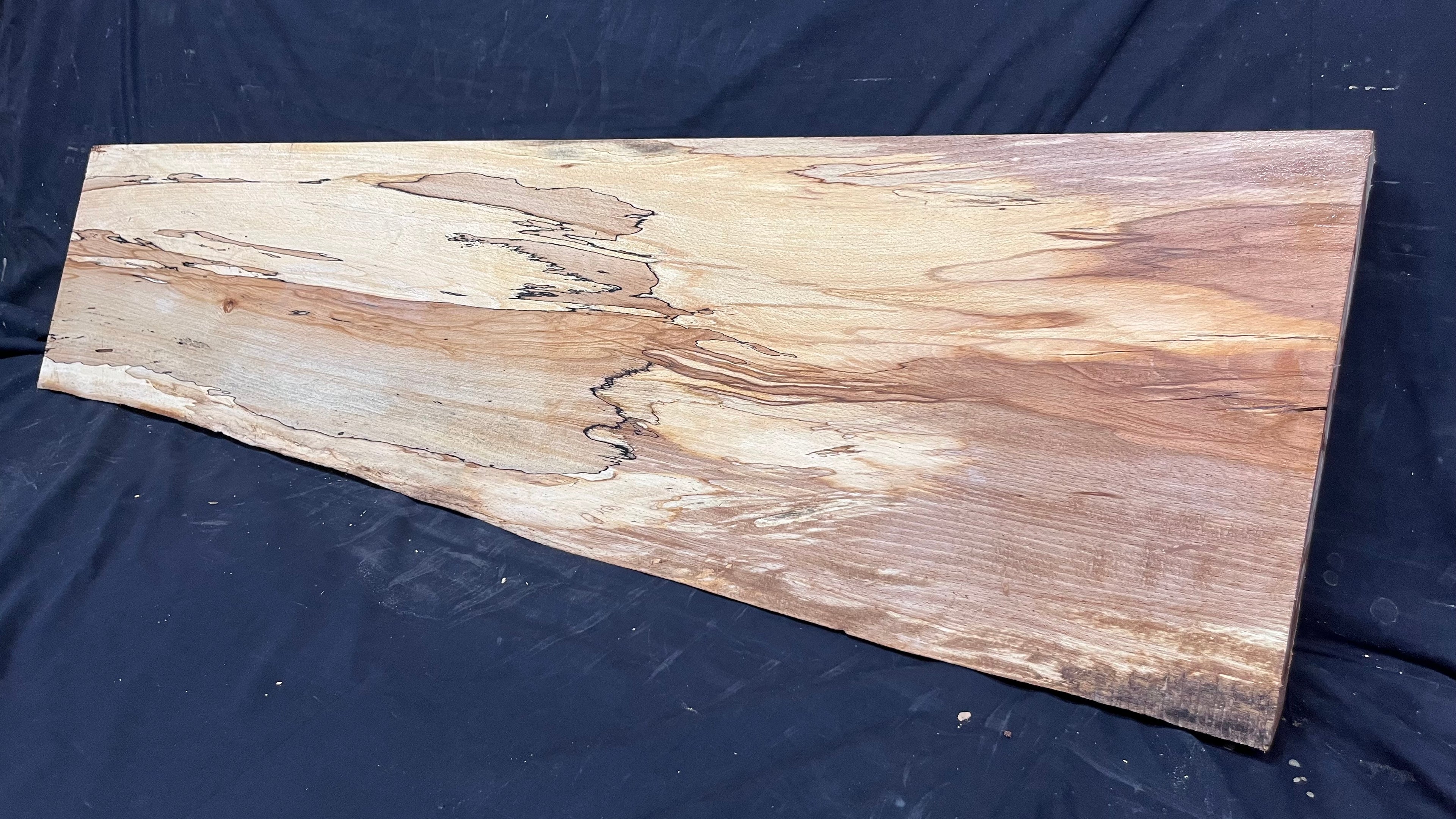Spalted beech wood turning, tone wood, mantle 1231 L x 325 W x 43 D mm    (526)
