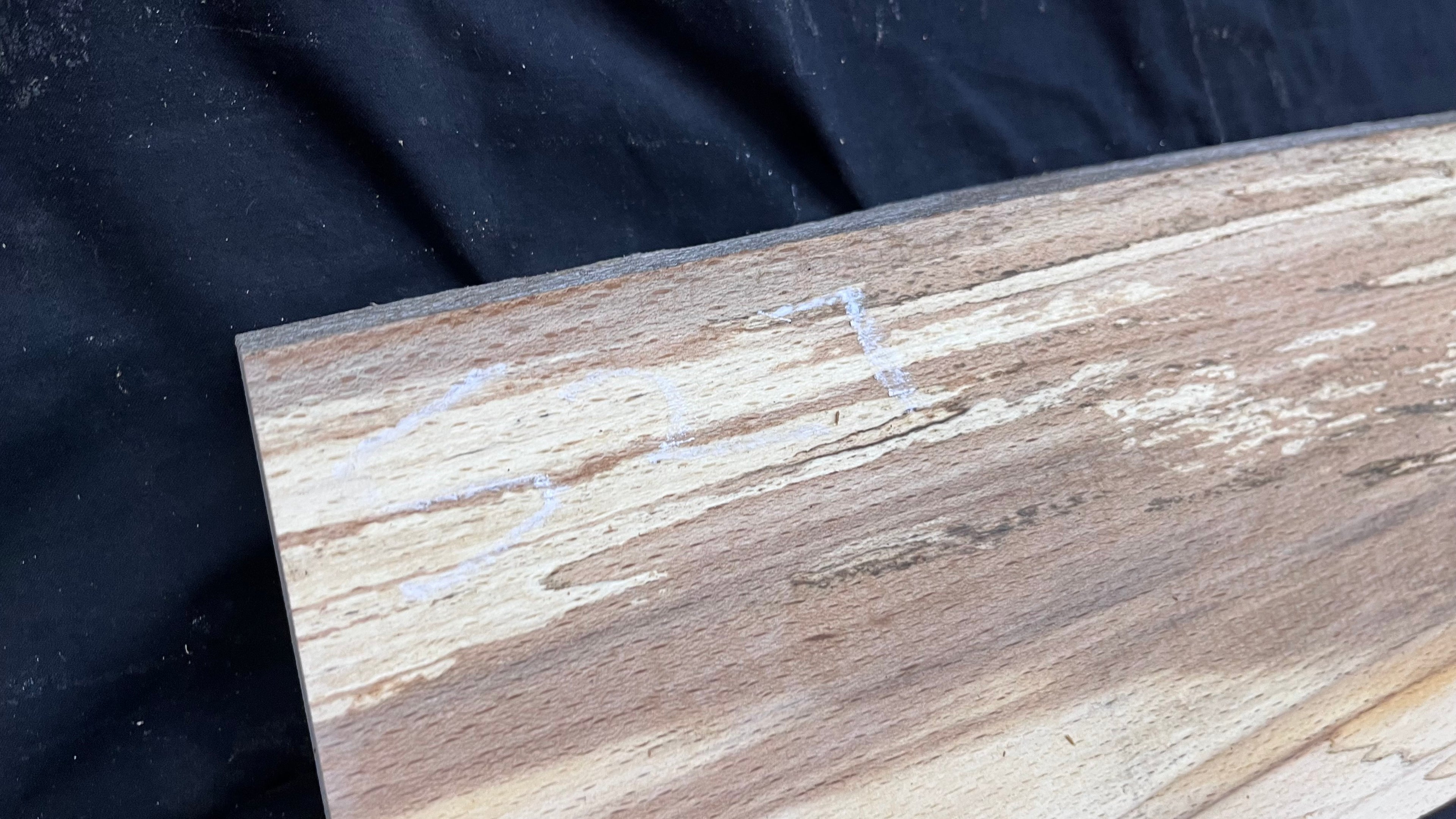 Spalted beech wood turning, tone wood, mantle 1434 L x 185 W x 47 D mm    (527)