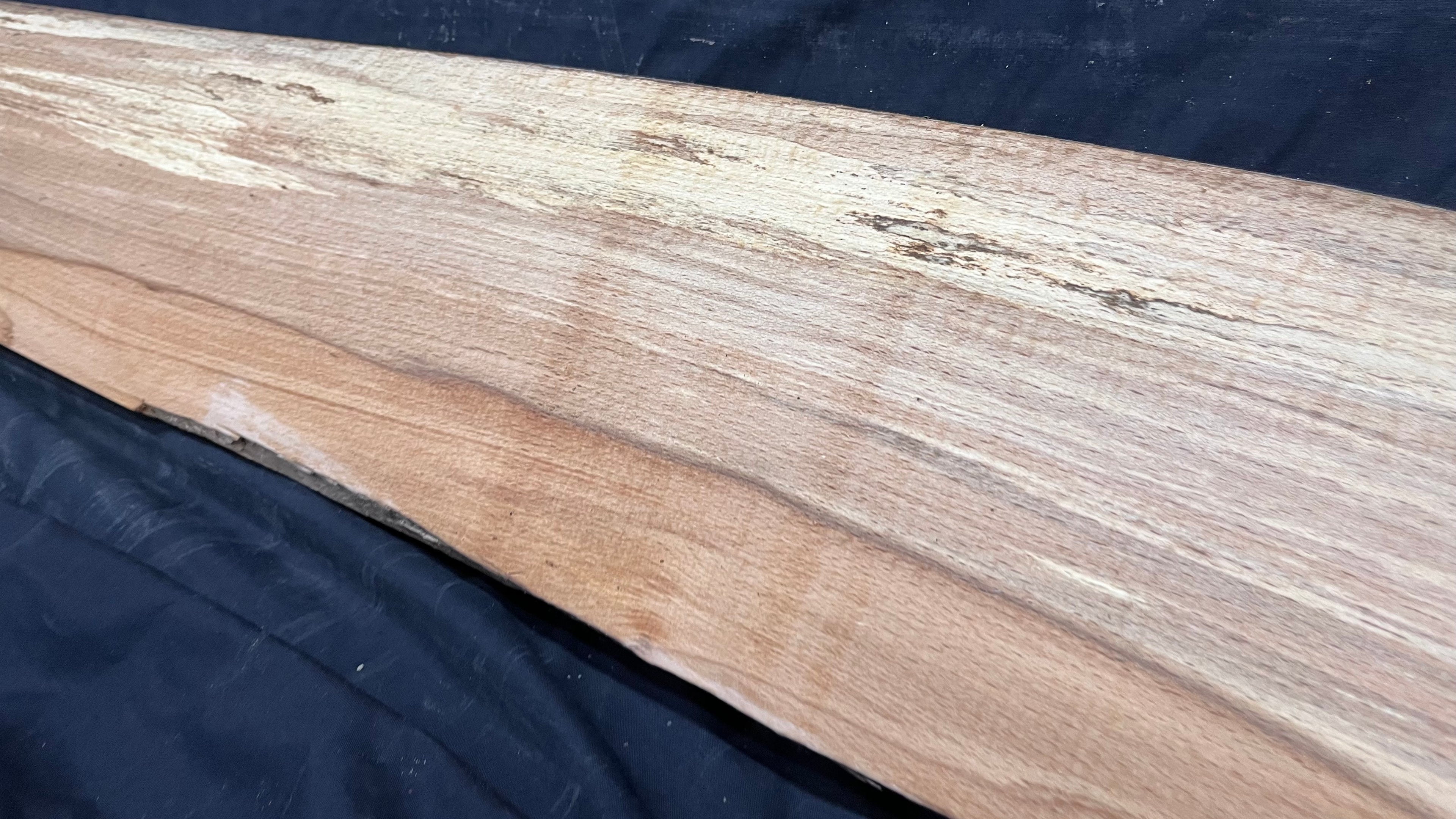 Spalted beech wood turning, tone wood, mantle 1434 L x 185 W x 47 D mm    (527)