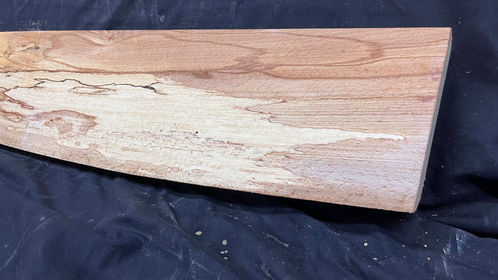 Spalted beech wood turning, tone wood, mantle 1434 L x 185 W x 47 D mm    (527)