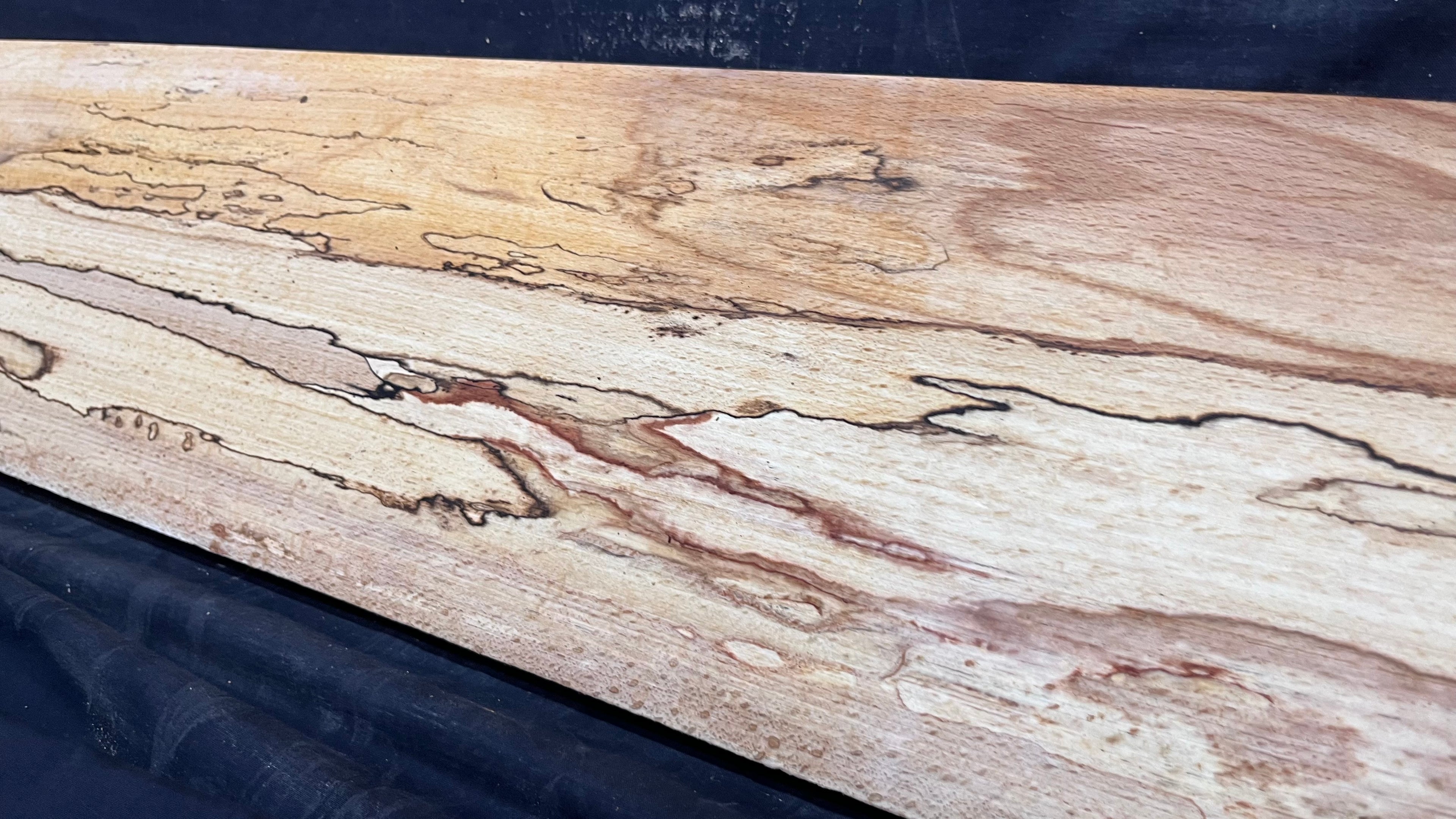 Spalted beech wood turning, tone wood, mantle 1434 L x 185 W x 47 D mm    (527)