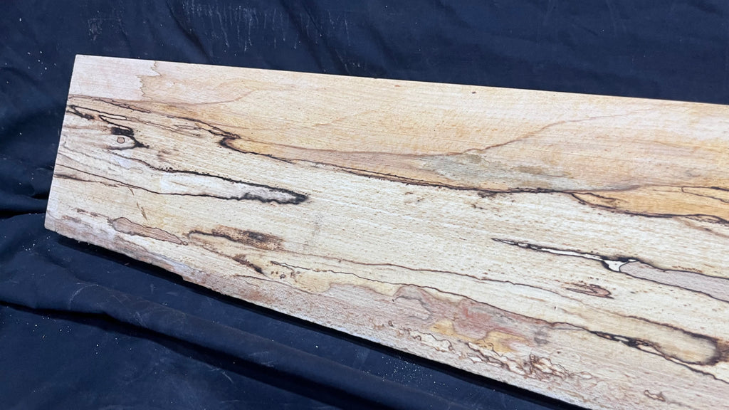 Spalted beech wood turning, tone wood, mantle 1434 L x 185 W x 47 D mm    (527)