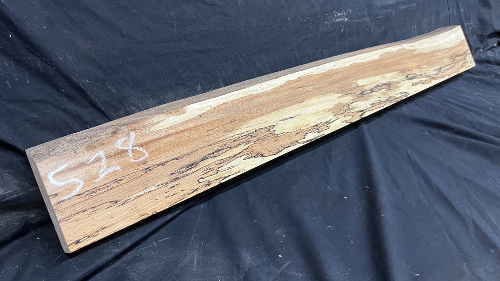 Spalted beech wood turning, tone wood, mantle 1005 L x 133 W x 49 D mm    (528)