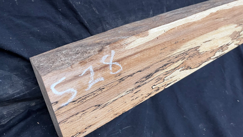 Spalted beech wood turning, tone wood, mantle 1005 L x 133 W x 49 D mm    (528)