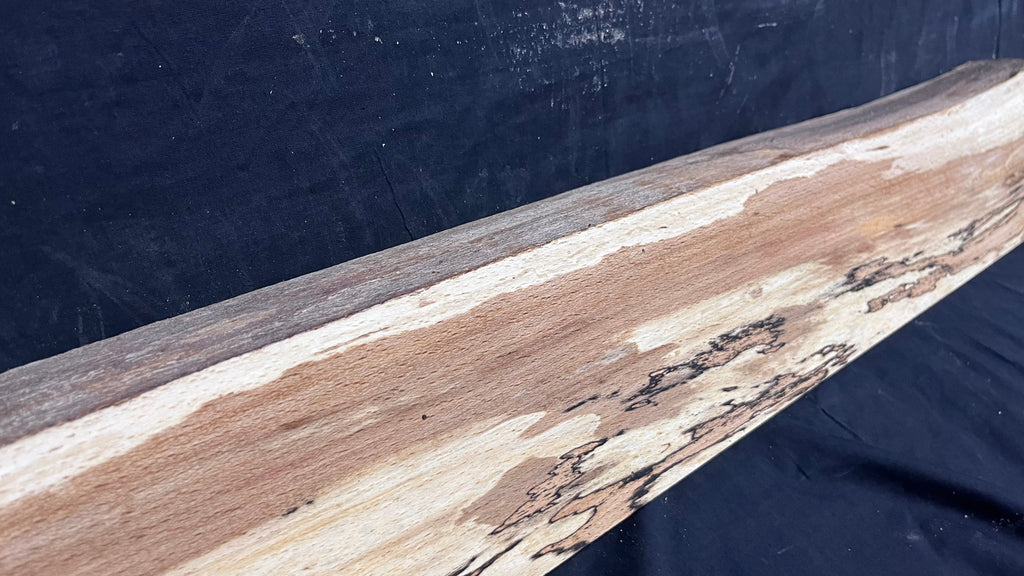 Spalted beech wood turning, tone wood, mantle 1005 L x 133 W x 49 D mm    (528)