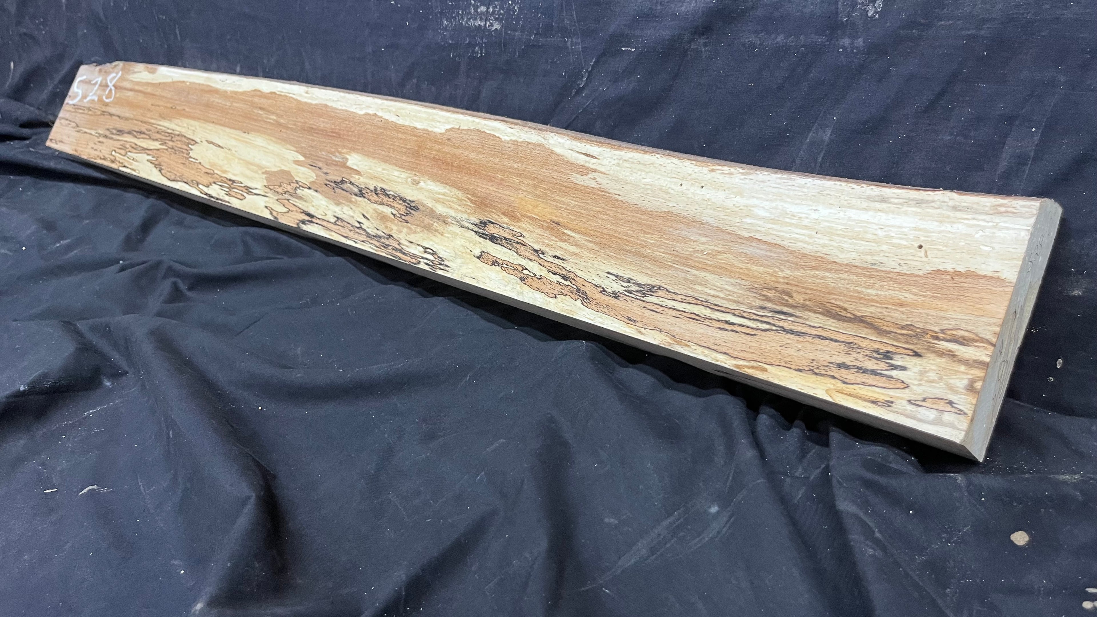 Spalted beech wood turning, tone wood, mantle 1005 L x 133 W x 49 D mm    (528)