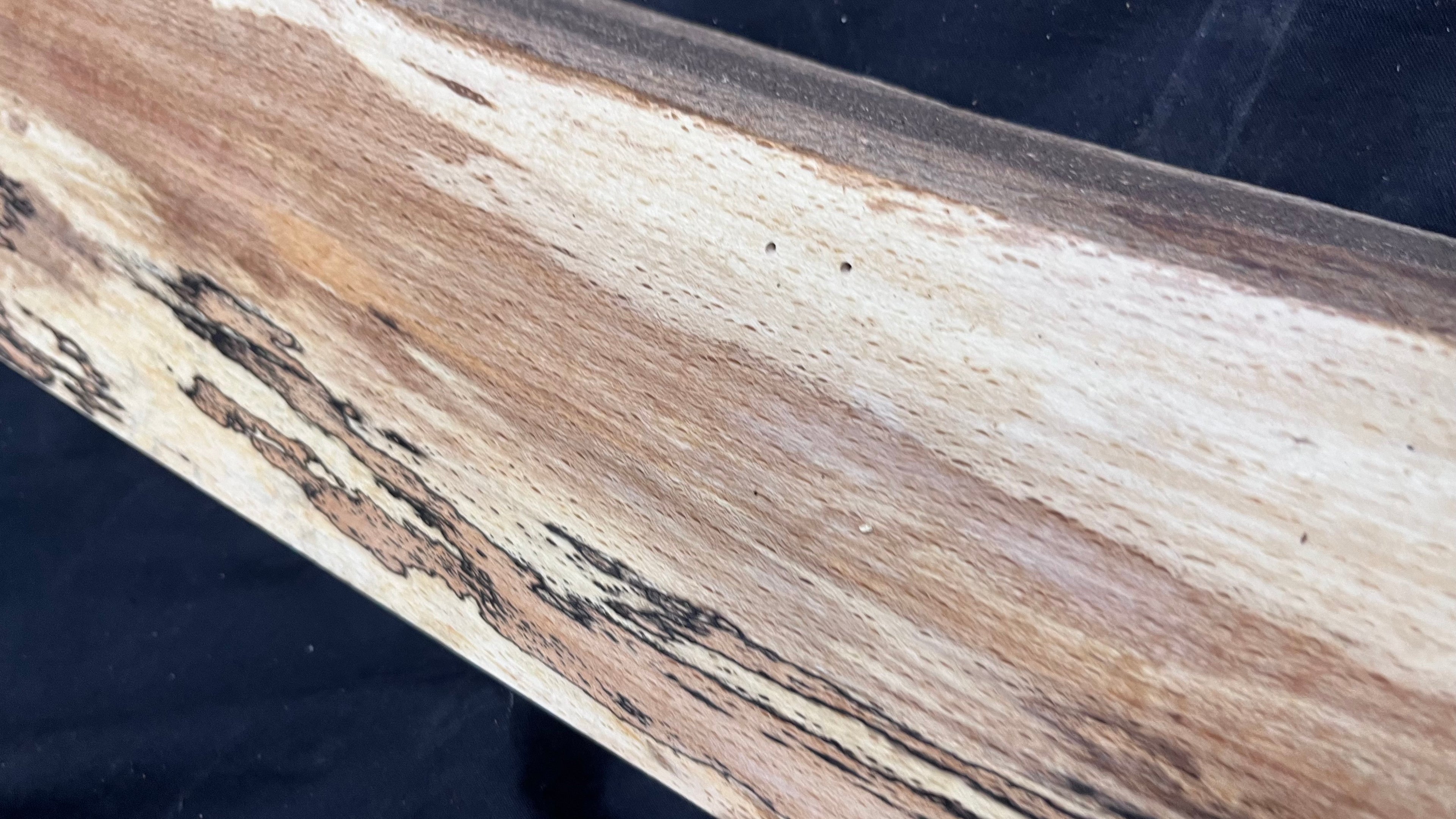 Spalted beech wood turning, tone wood, mantle 1005 L x 133 W x 49 D mm    (528)
