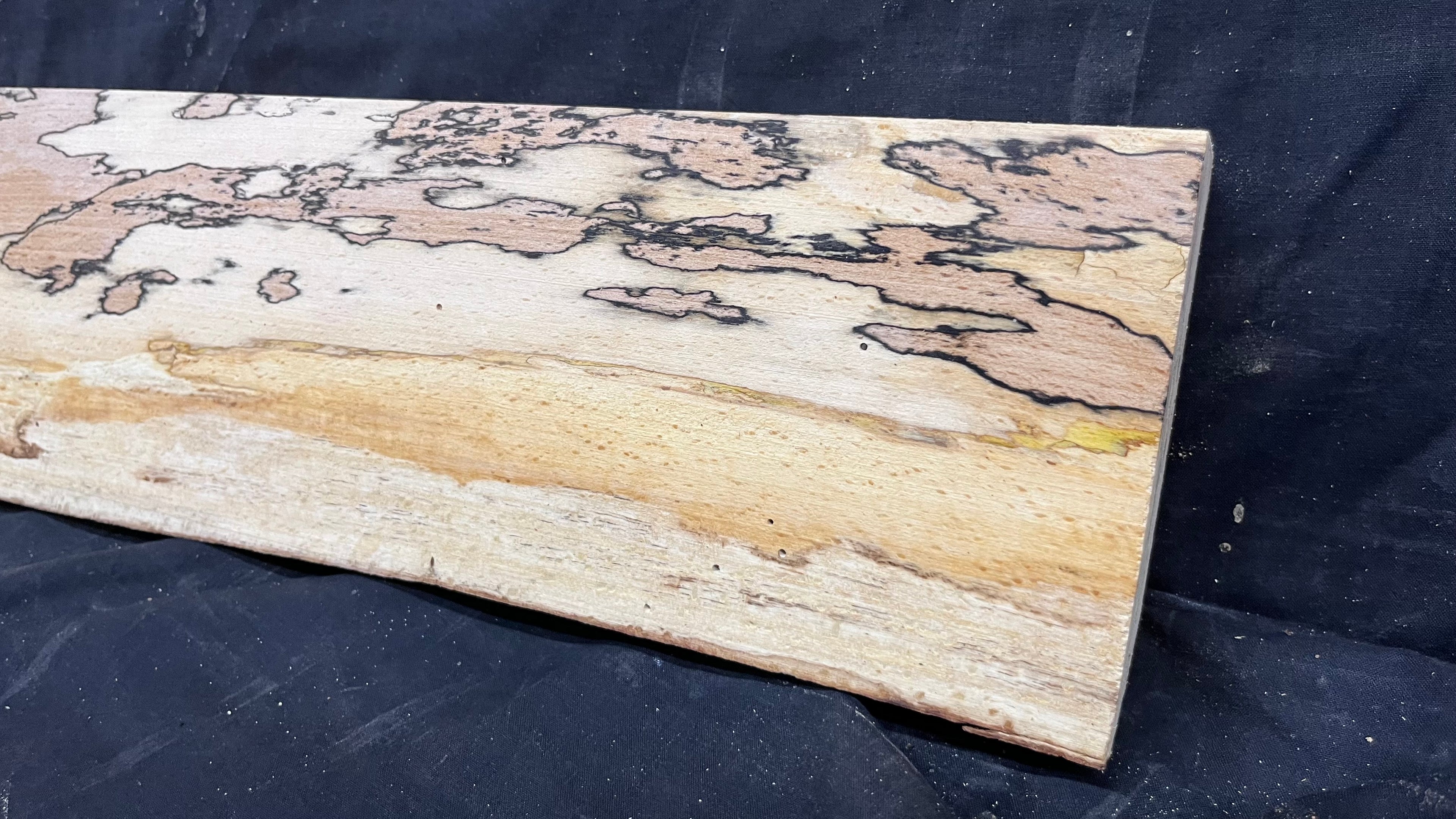 Spalted beech wood turning, tone wood, mantle 1005 L x 133 W x 49 D mm    (528)