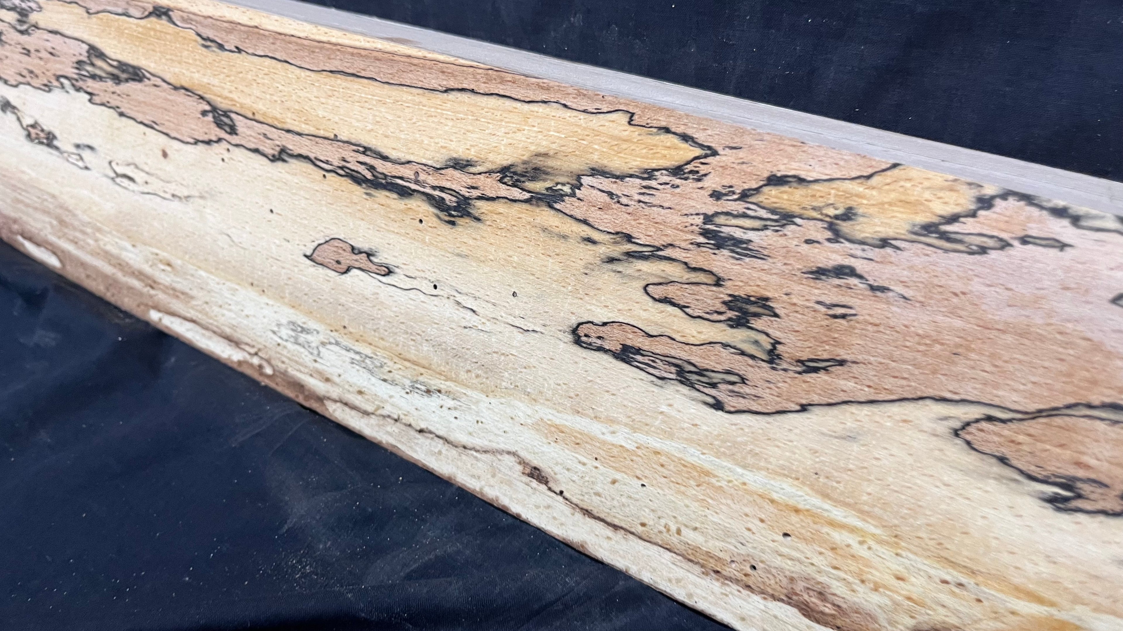 Spalted beech wood turning, tone wood, mantle 1005 L x 133 W x 49 D mm    (528)
