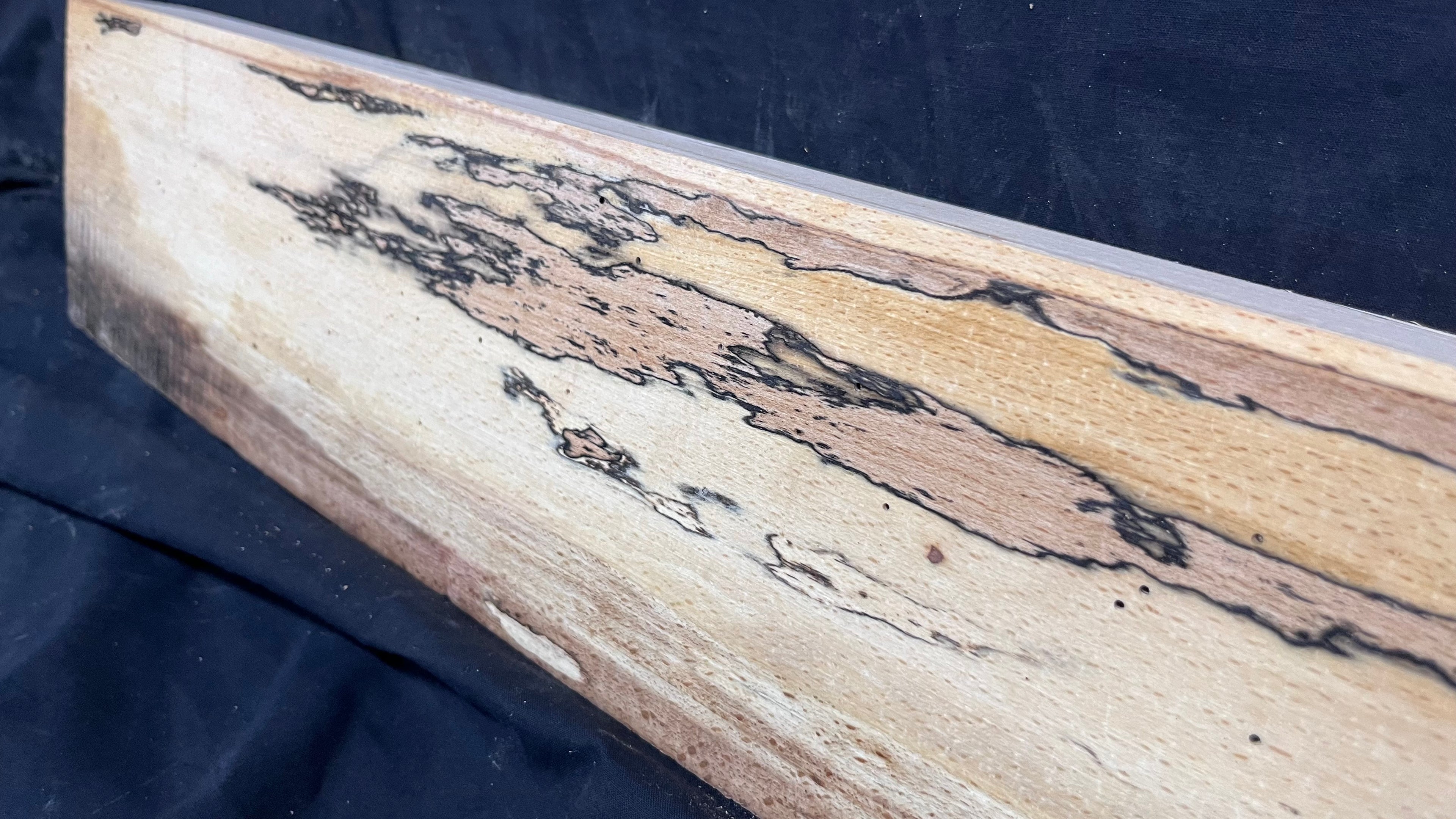 Spalted beech wood turning, tone wood, mantle 1005 L x 133 W x 49 D mm    (528)
