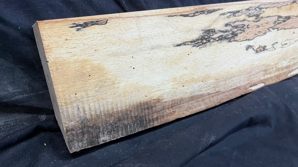 Spalted beech wood turning, tone wood, mantle 1005 L x 133 W x 49 D mm    (528)