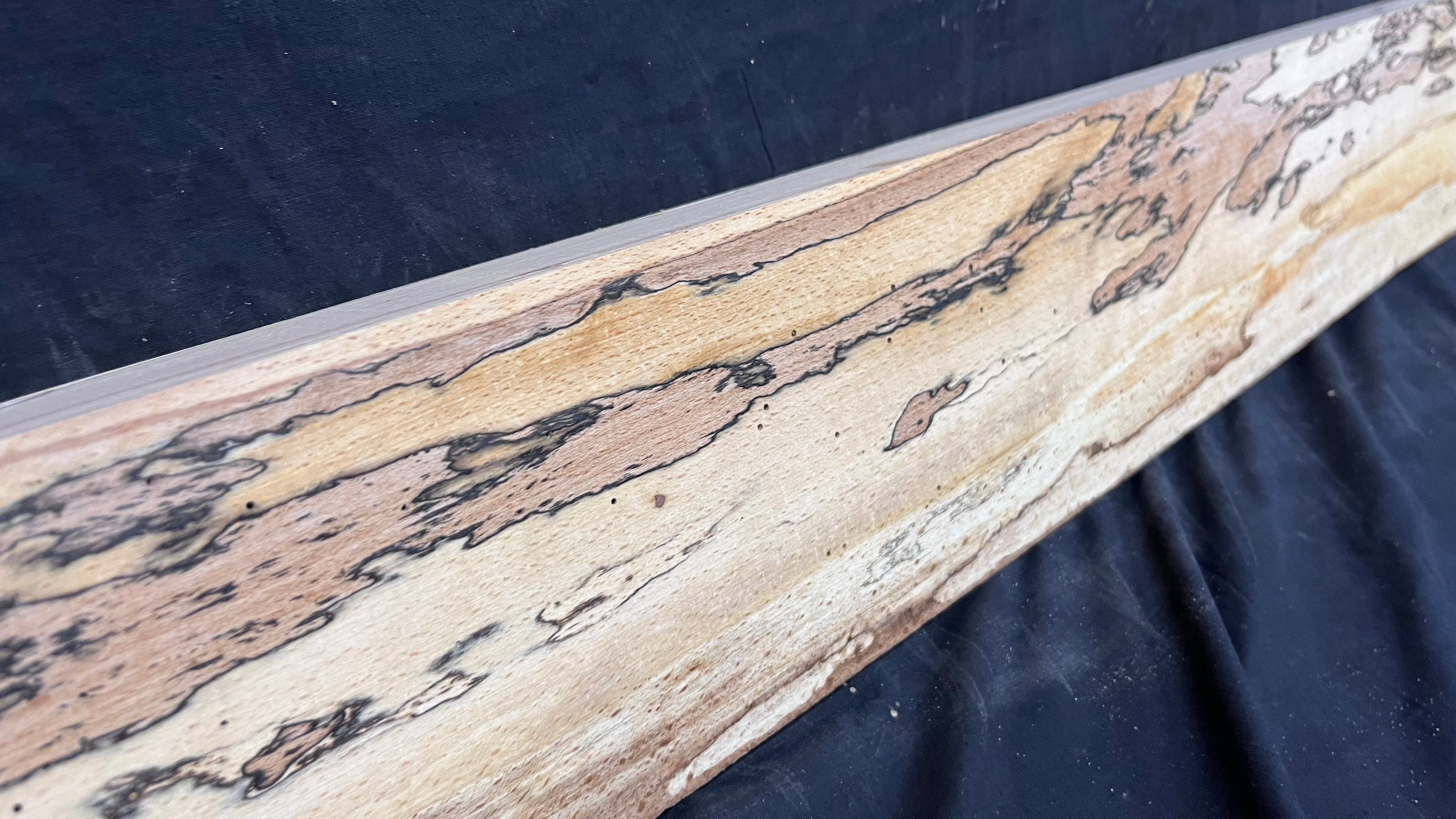 Spalted beech wood turning, tone wood, mantle 1005 L x 133 W x 49 D mm    (528)
