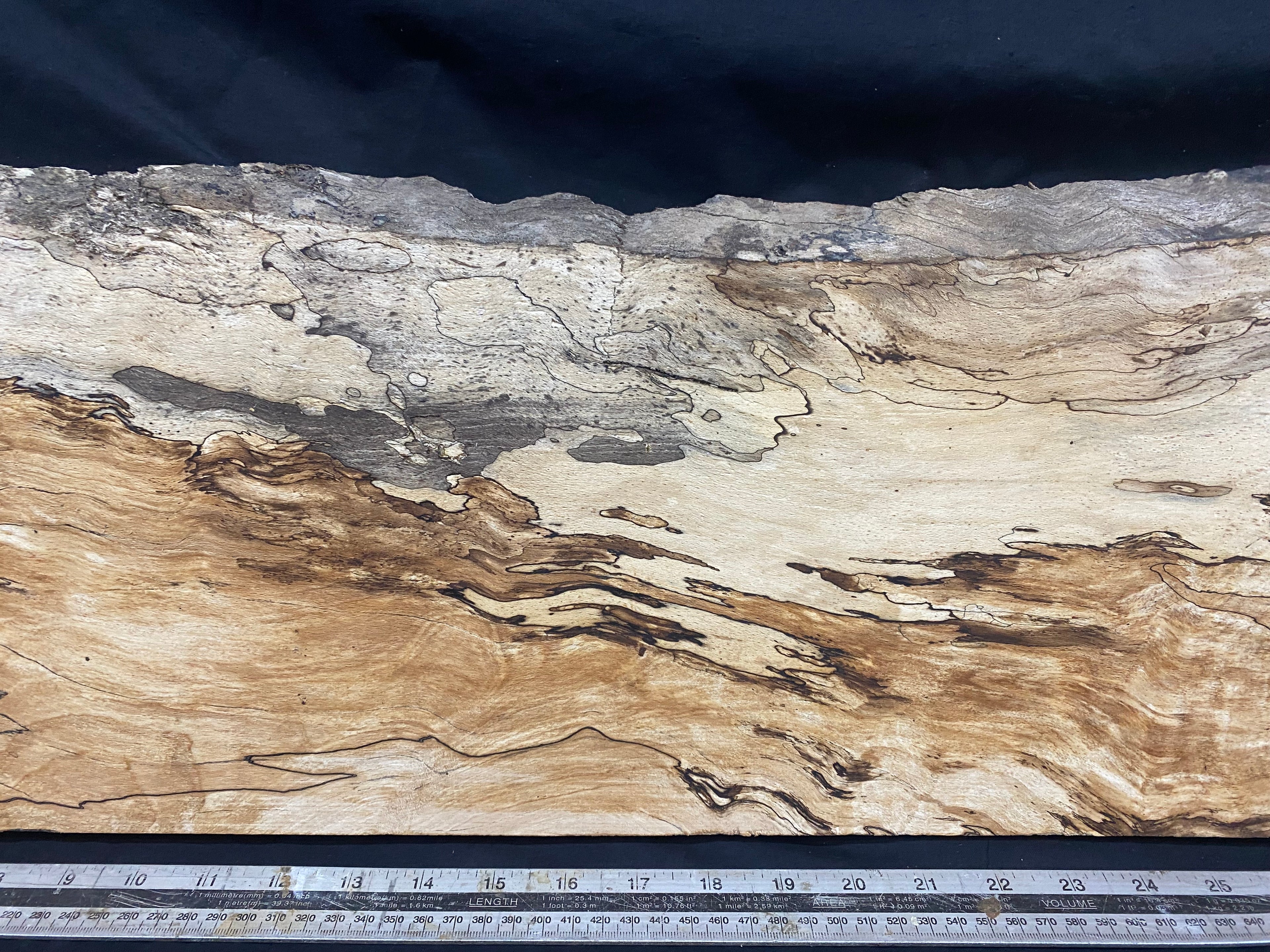 Spalted beech thin timber, box making 801 L x 267 W x 23 D mm    (330)