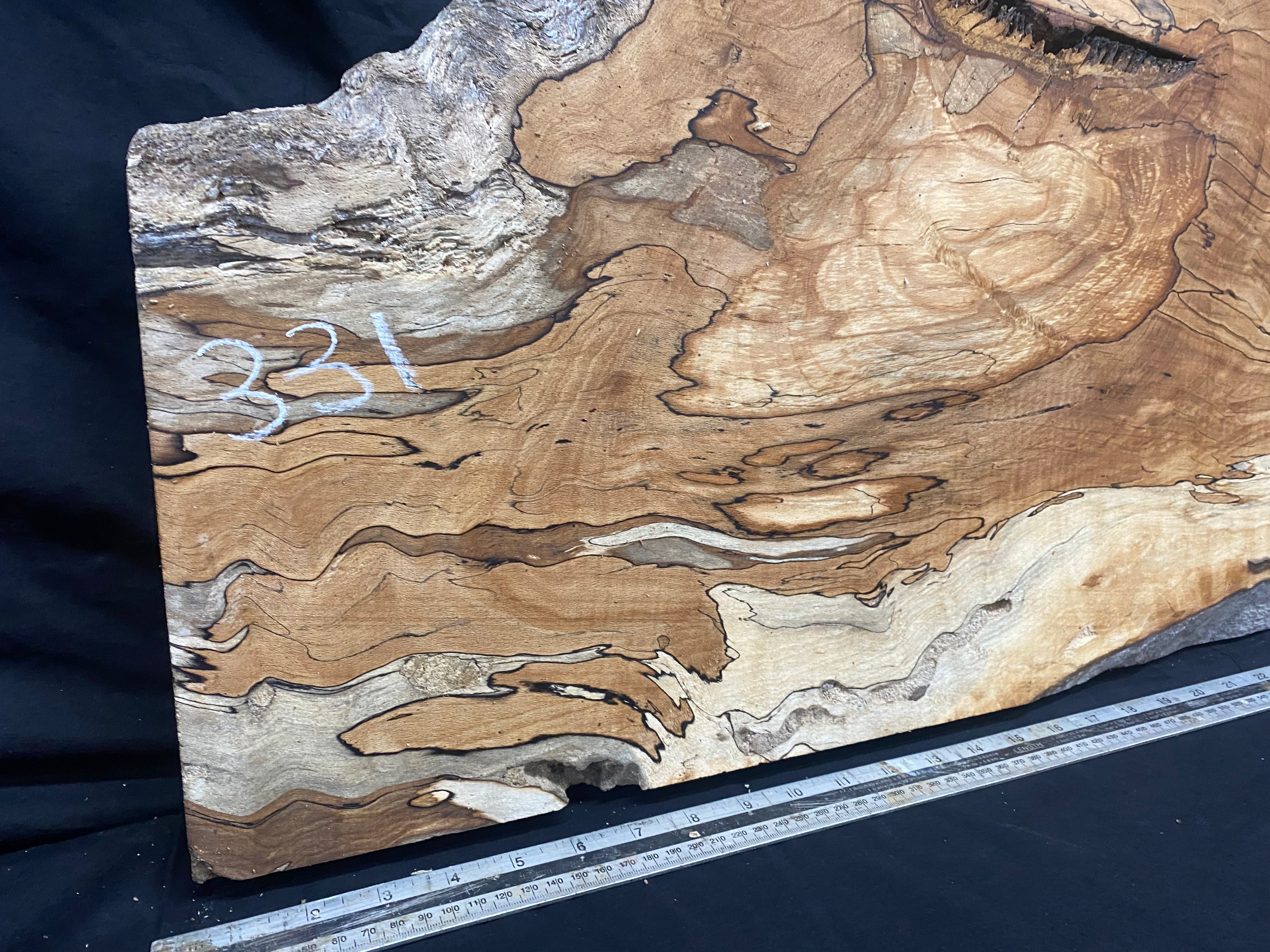 Spalted beech timber, resin table blank 783 x 482 W x 45 D mm    (331)