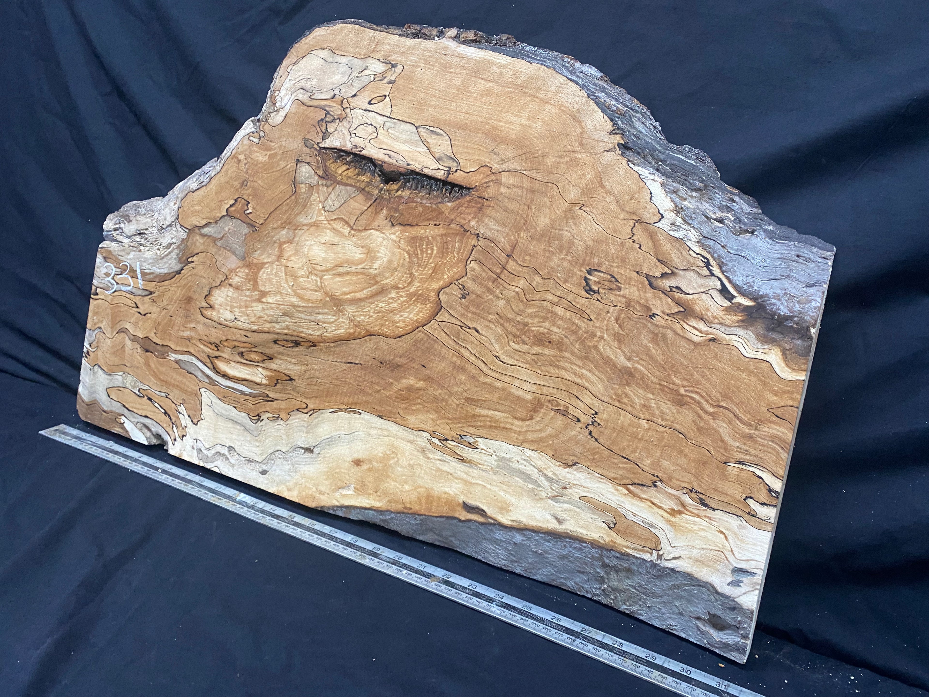 Spalted beech timber, resin table blank 783 x 482 W x 45 D mm    (331)
