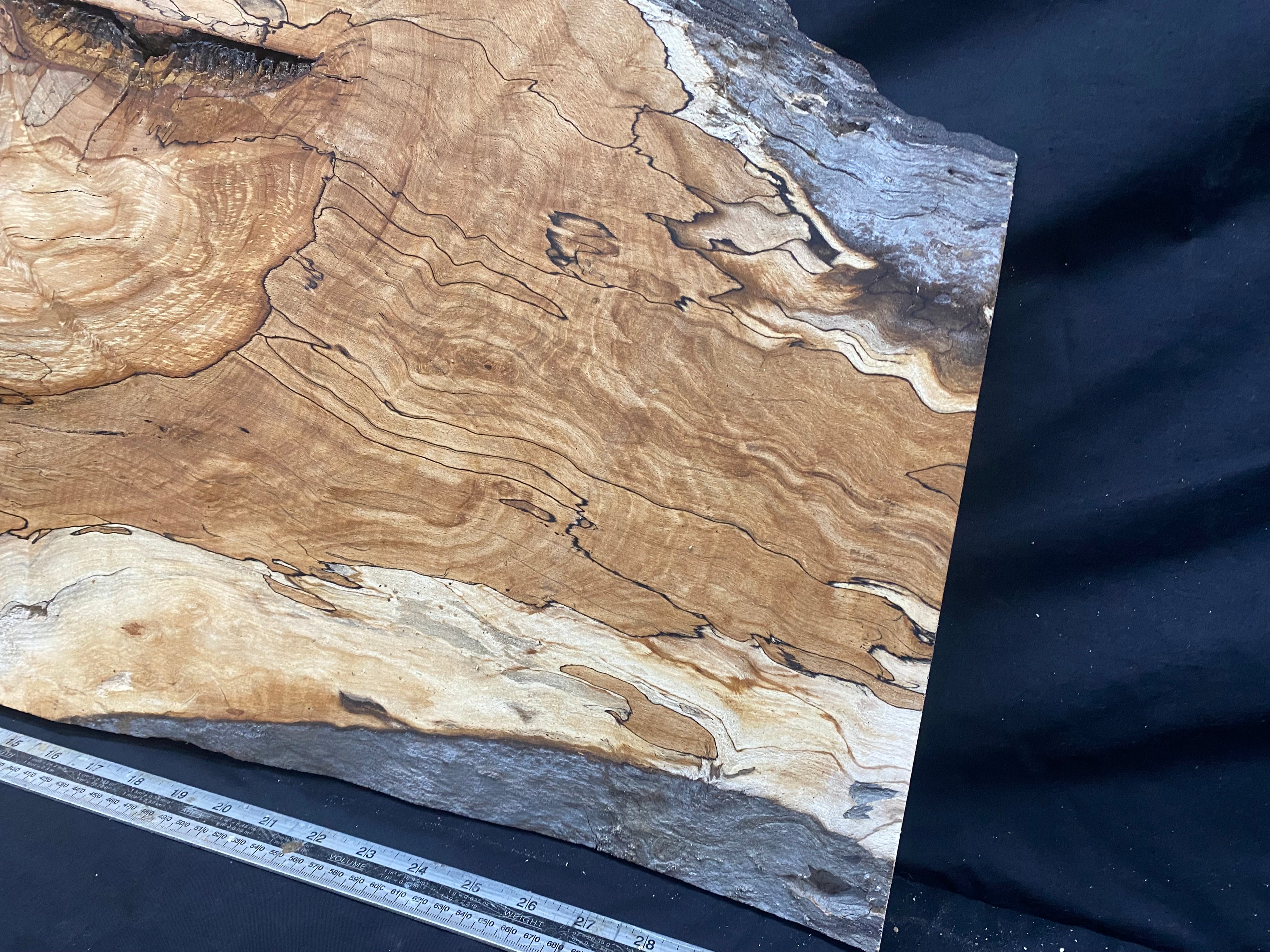 Spalted beech timber, resin table blank 783 x 482 W x 45 D mm    (331)