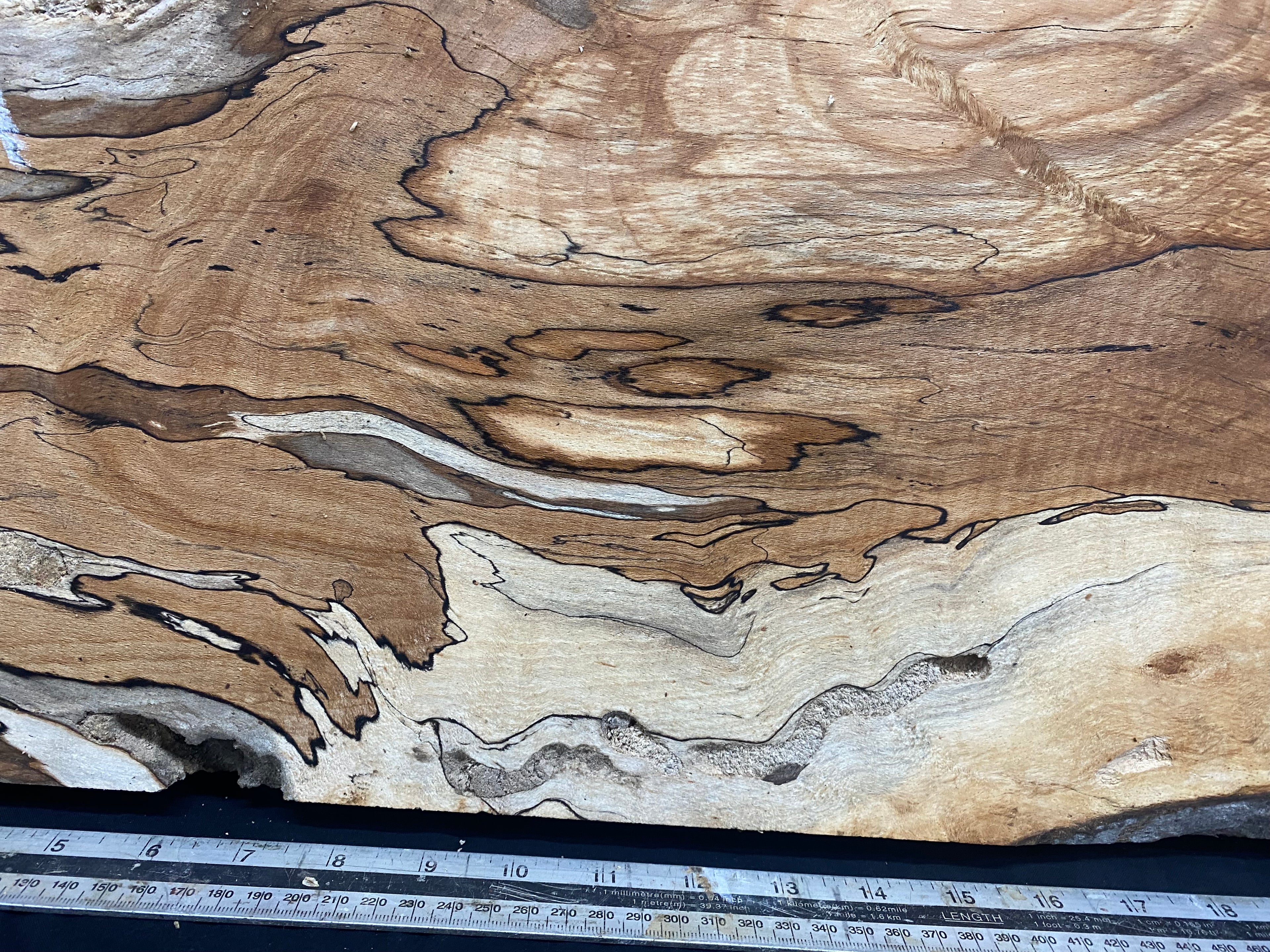Spalted beech timber, resin table blank 783 x 482 W x 45 D mm    (331)