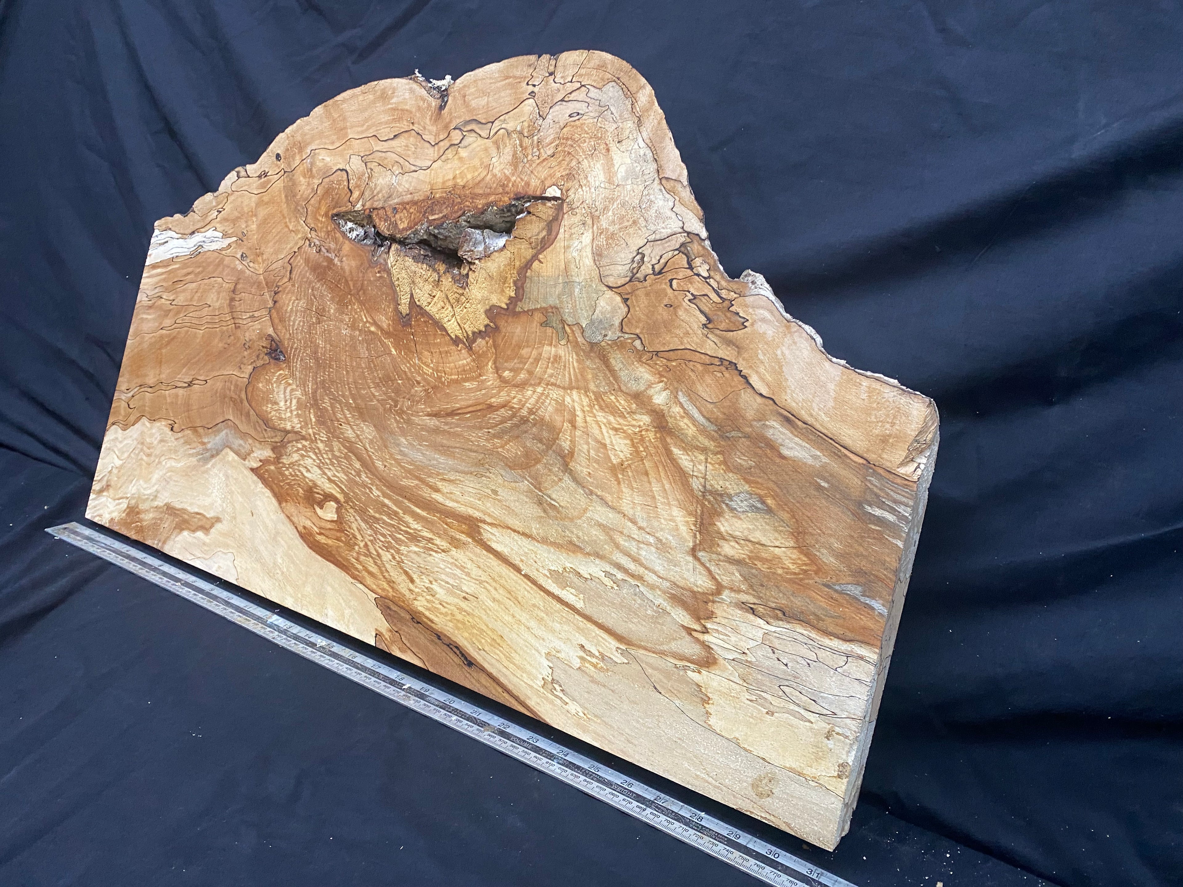 Spalted beech timber, resin table blank 783 x 482 W x 45 D mm    (331)