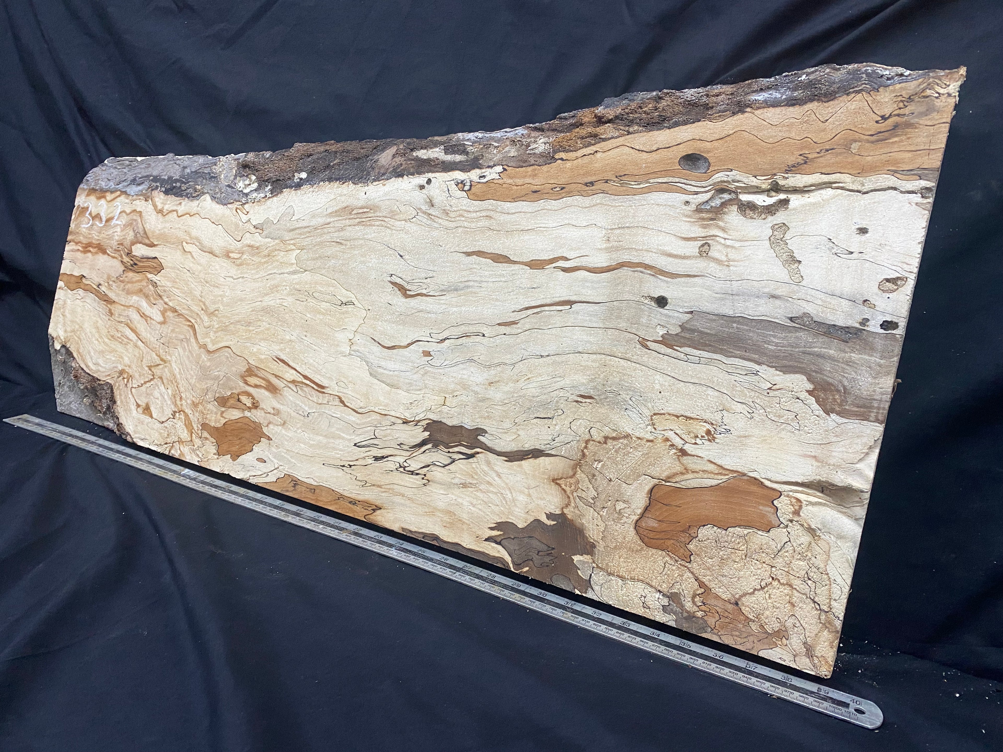 Spalted beech timber, resin table blank 976 L x 475 W x 45 D mm    (332)