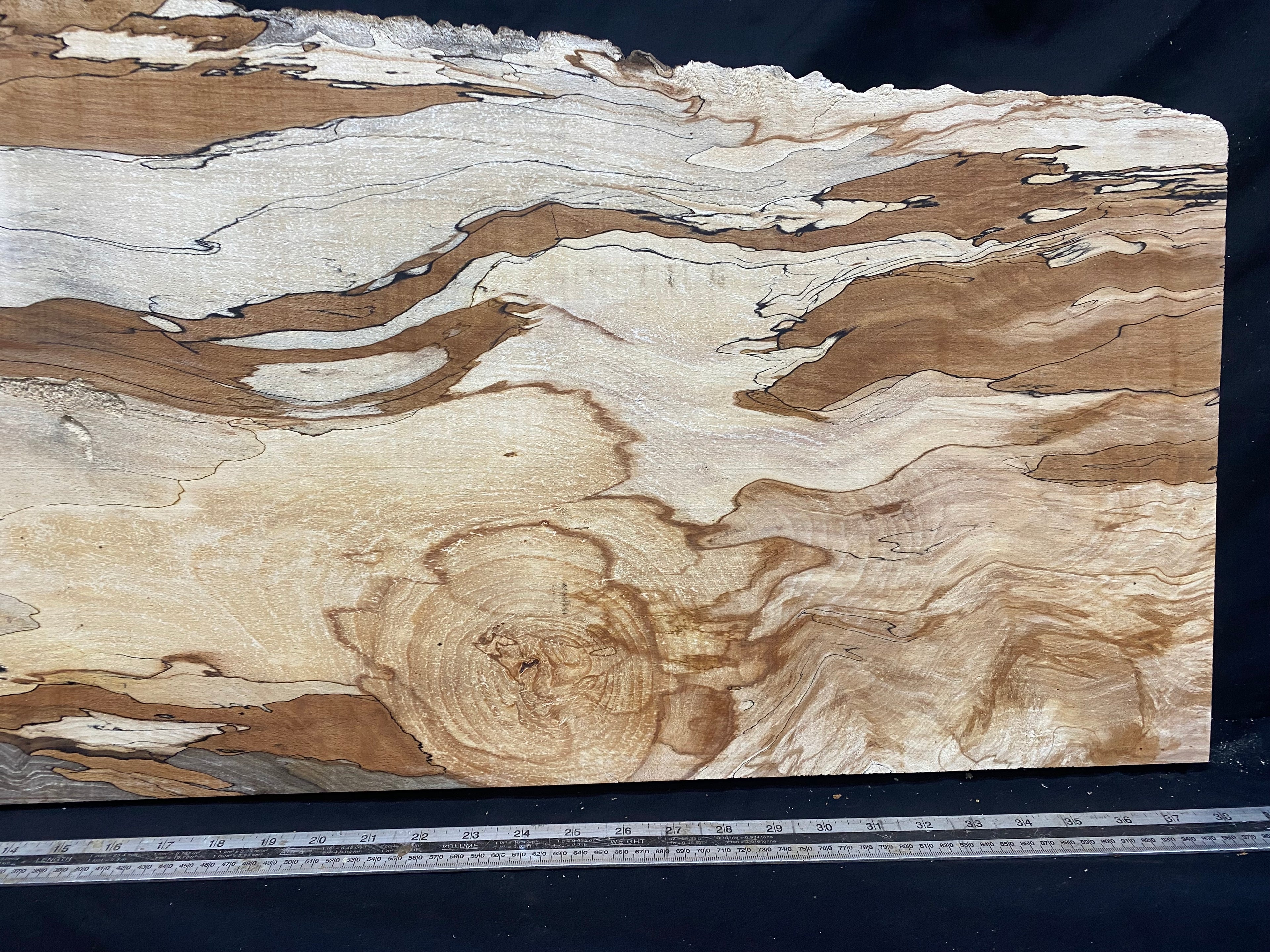 Spalted beech timber, resin table blank 976 L x 475 W x 45 D mm    (332)
