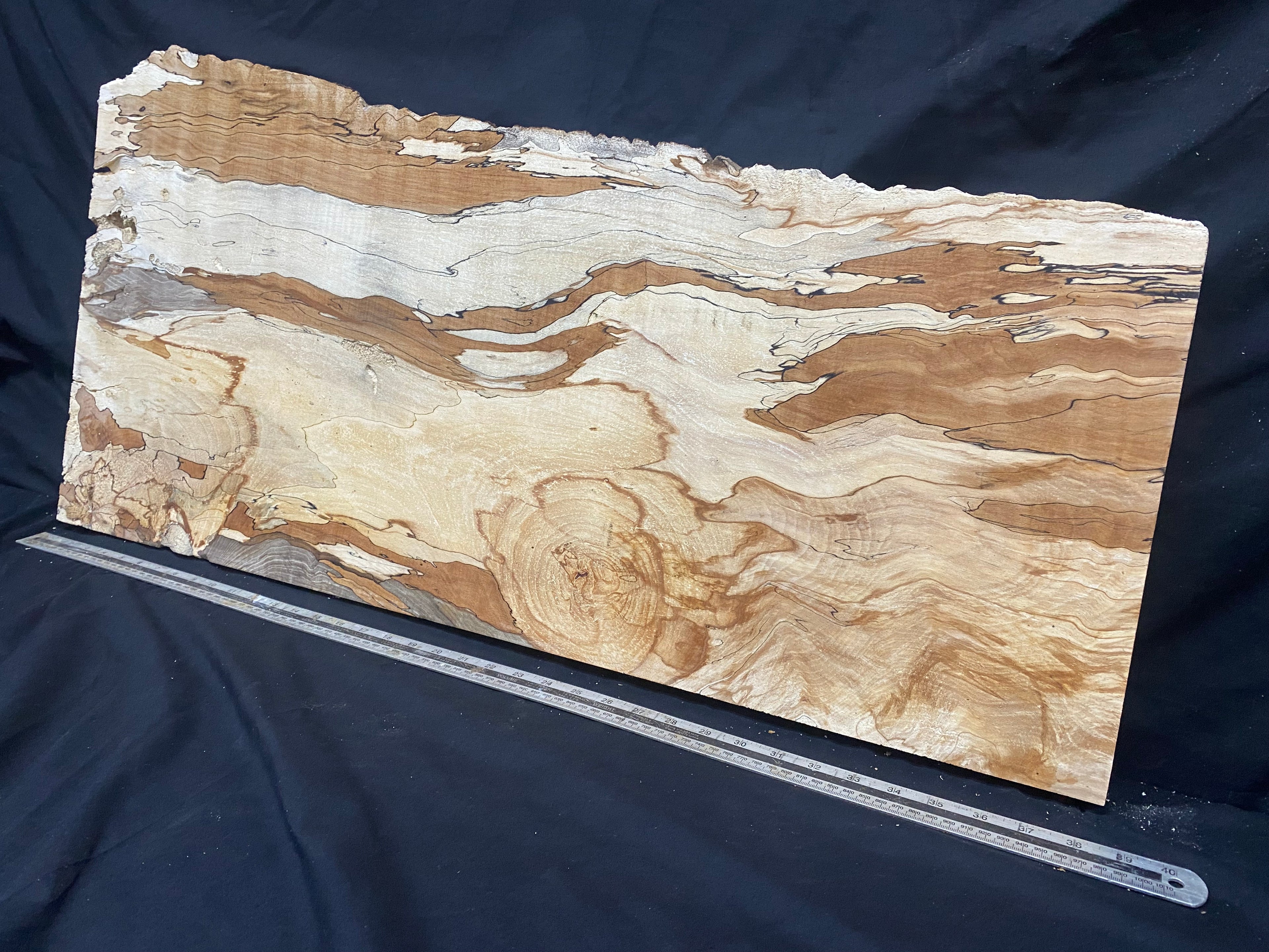 Spalted beech timber, resin table blank 976 L x 475 W x 45 D mm    (332)