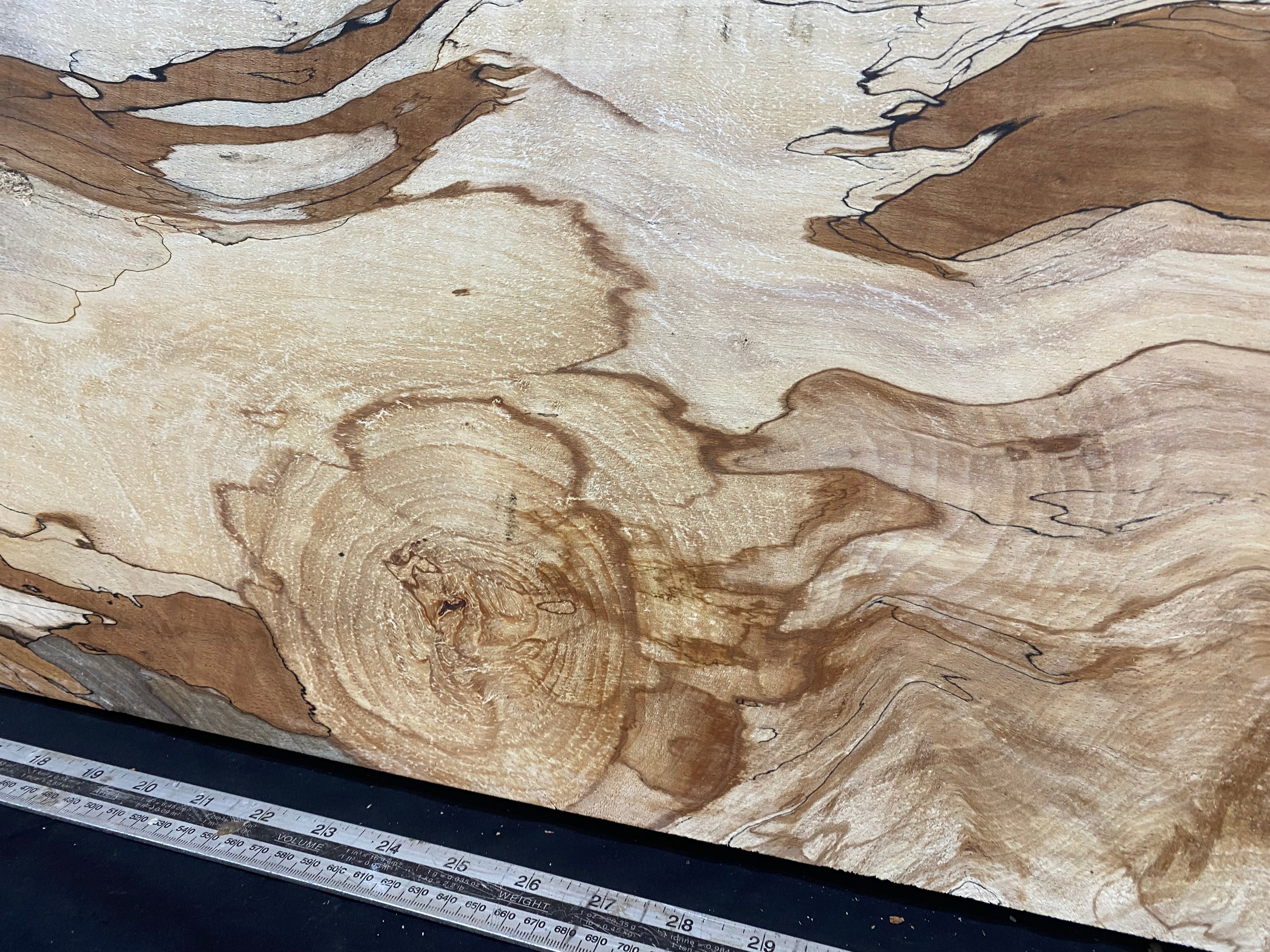 Spalted beech timber, resin table blank 976 L x 475 W x 45 D mm    (332)