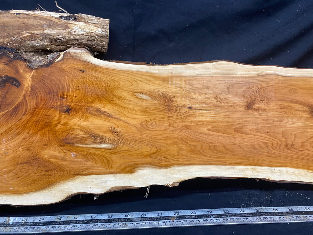 Hardwood yew, slab, resin table blank  1014 L x 280 W x 37 D mm    (335)
