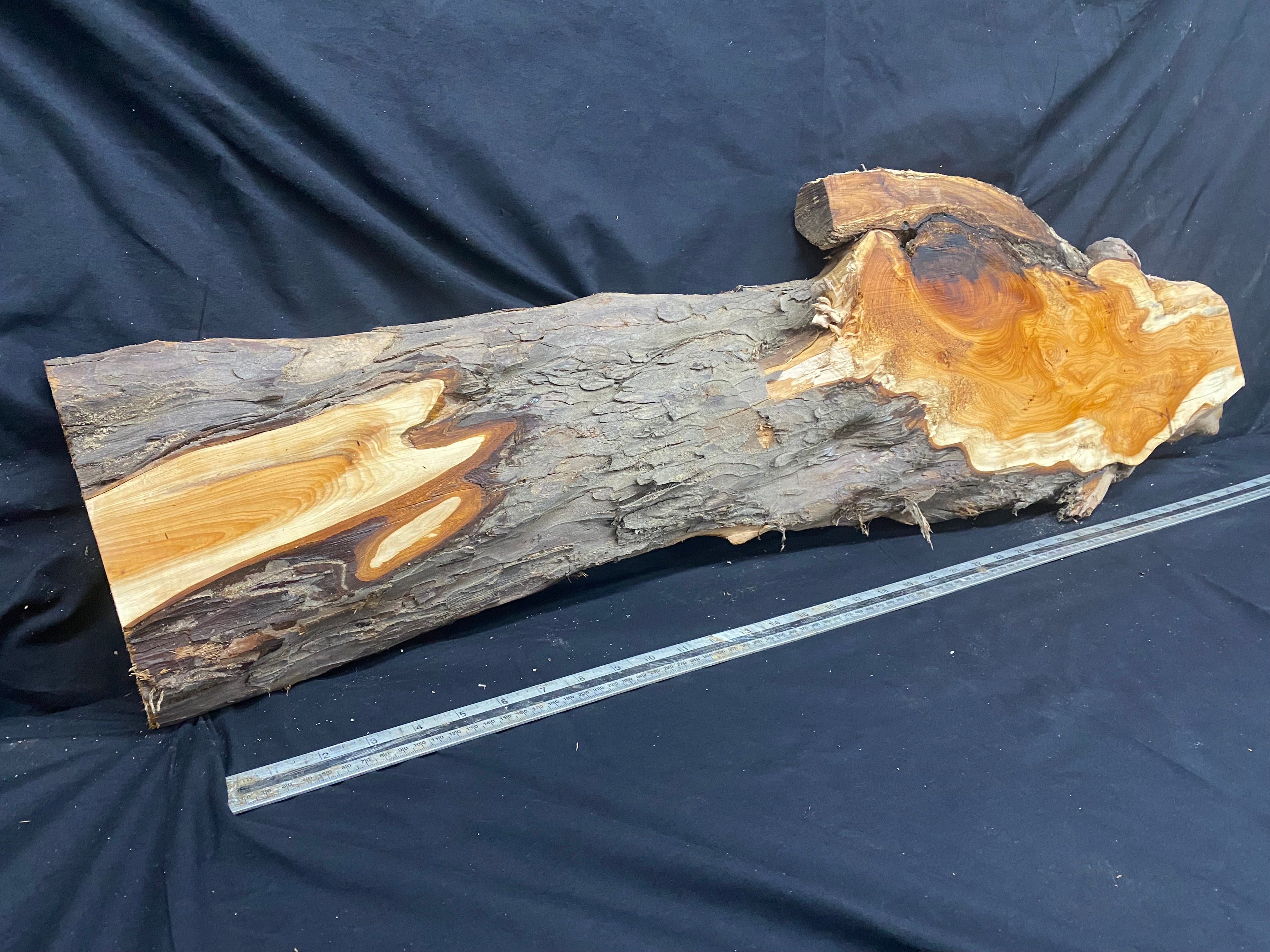 Hardwood yew, slab, resin table blank  1014 L x 280 W x 37 D mm    (335)