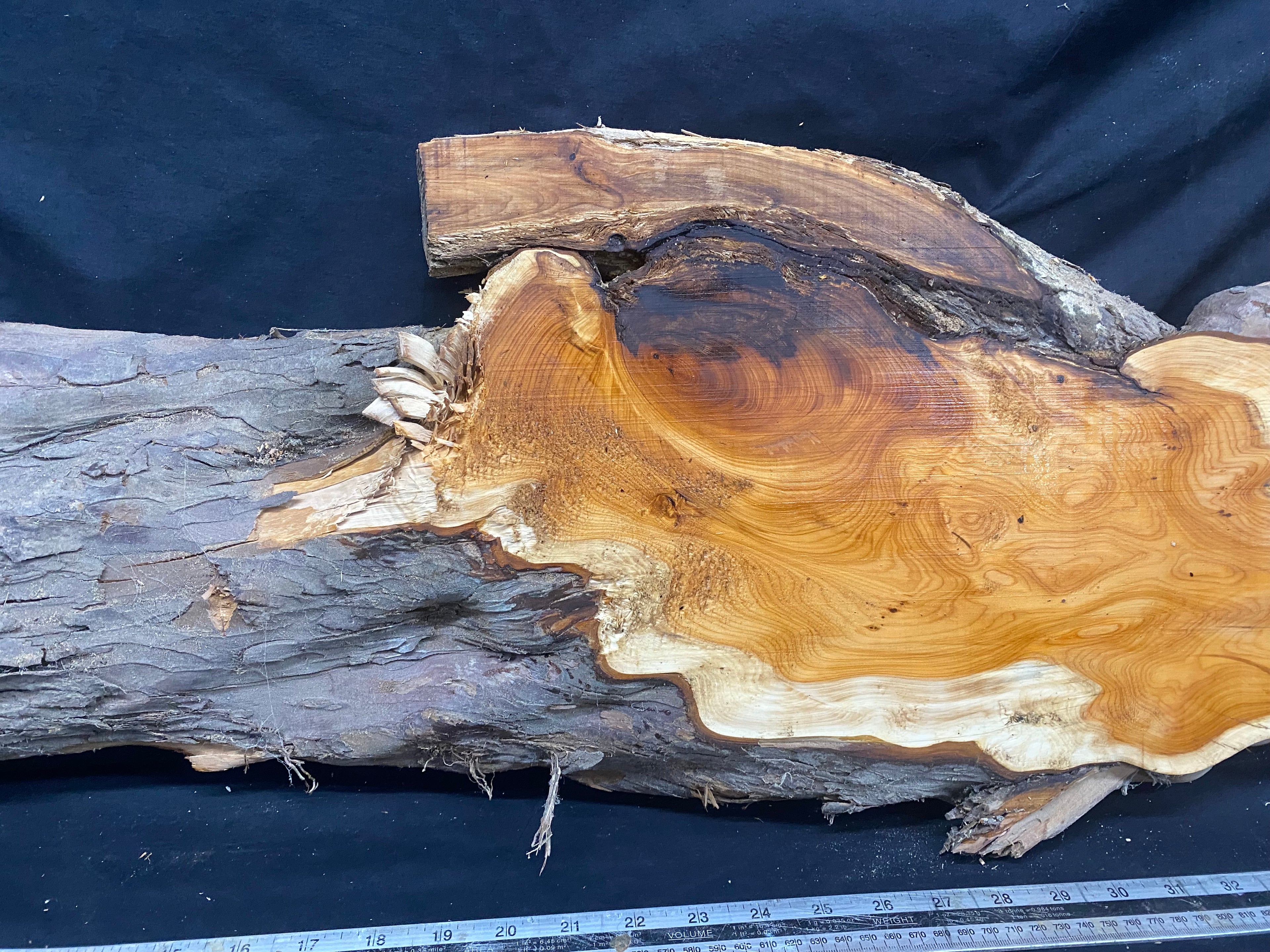 Hardwood yew, slab, resin table blank  1014 L x 280 W x 37 D mm    (335)