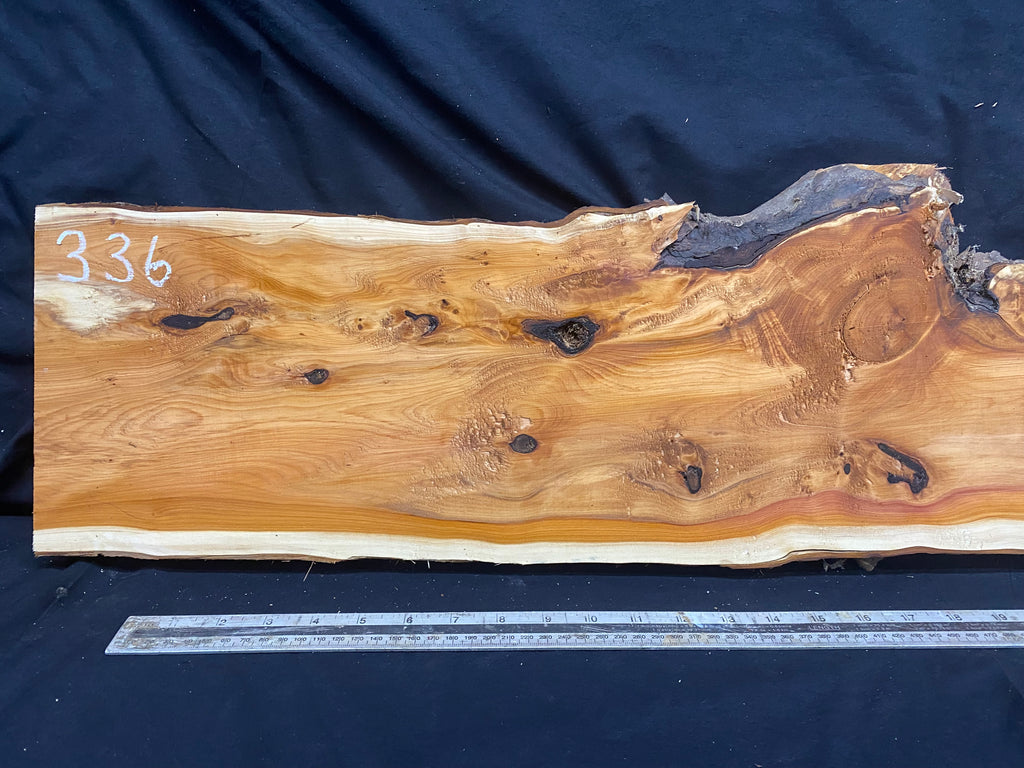 Hardwood yew, slab, resin table blank  1200 L x 275 W x 39 D mm    (336)