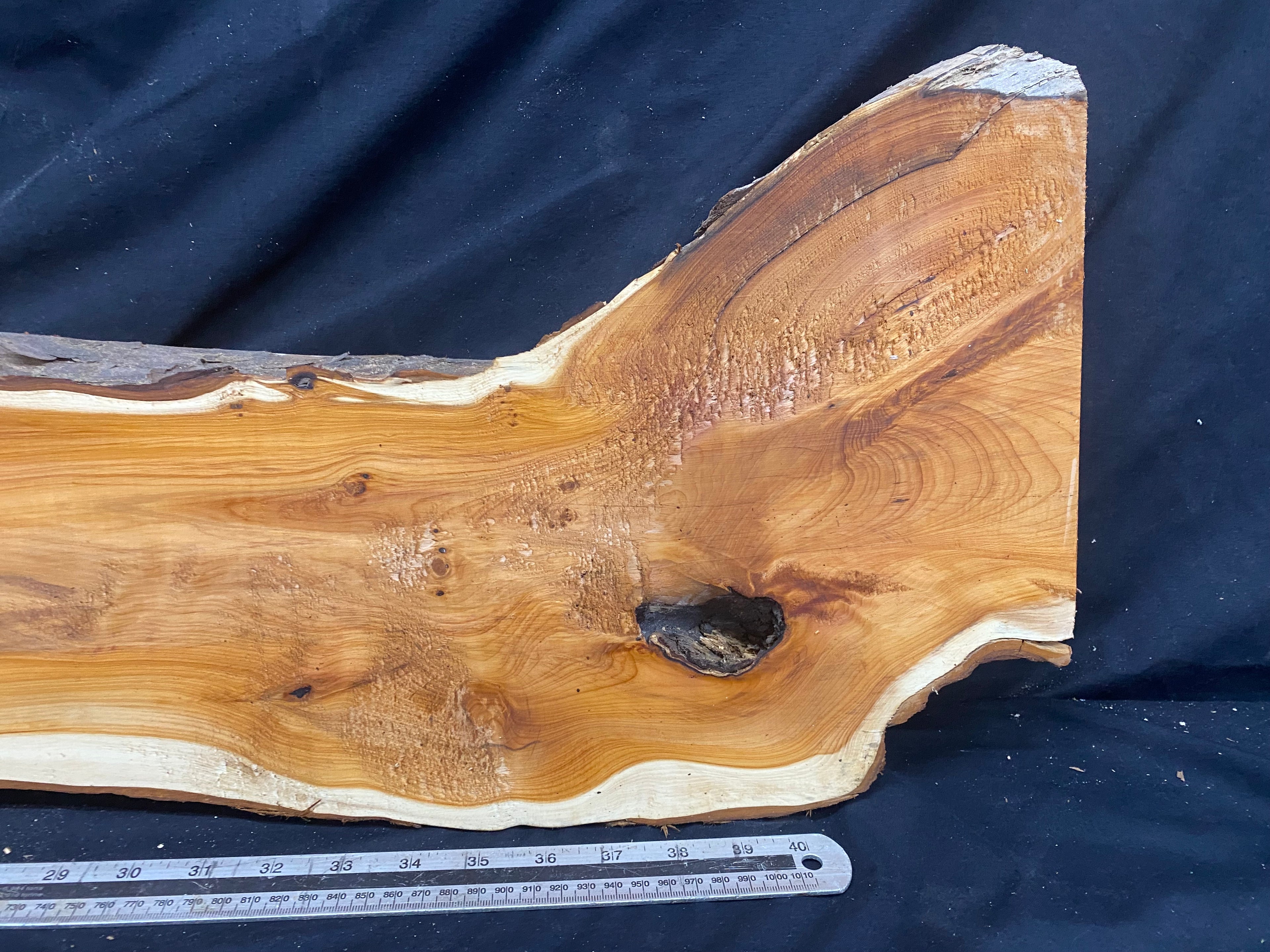 Hardwood yew, slab, resin table blank  1200 L x 275 W x 39 D mm    (336)