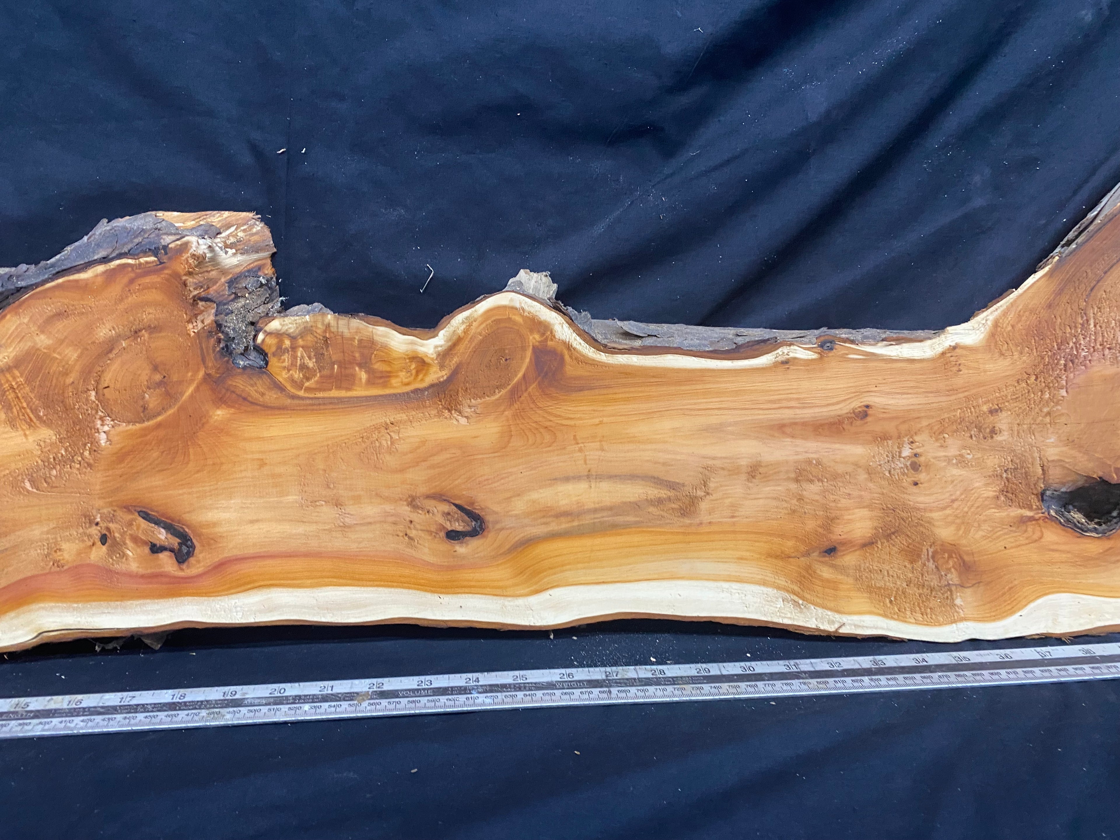 Hardwood yew, slab, resin table blank  1200 L x 275 W x 39 D mm    (336)