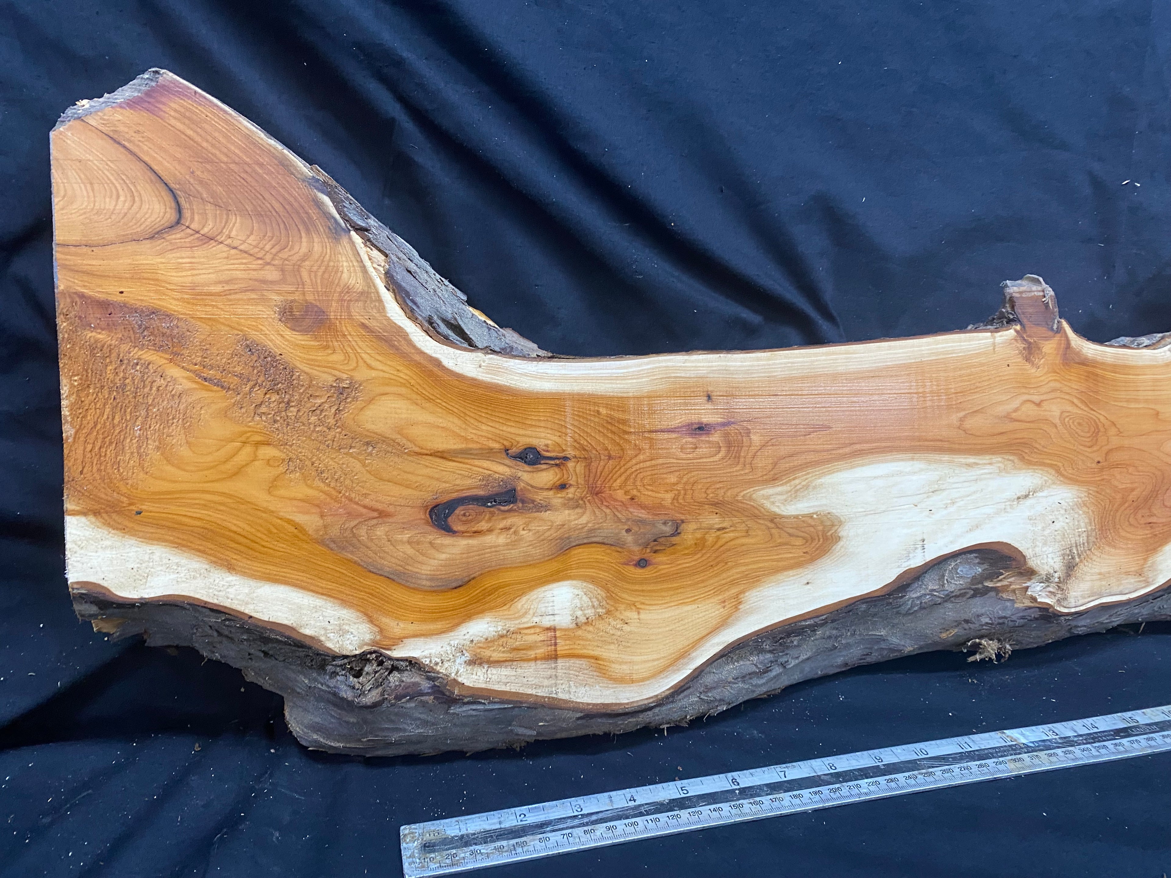 Hardwood yew, slab, resin table blank  1200 L x 275 W x 39 D mm    (336)