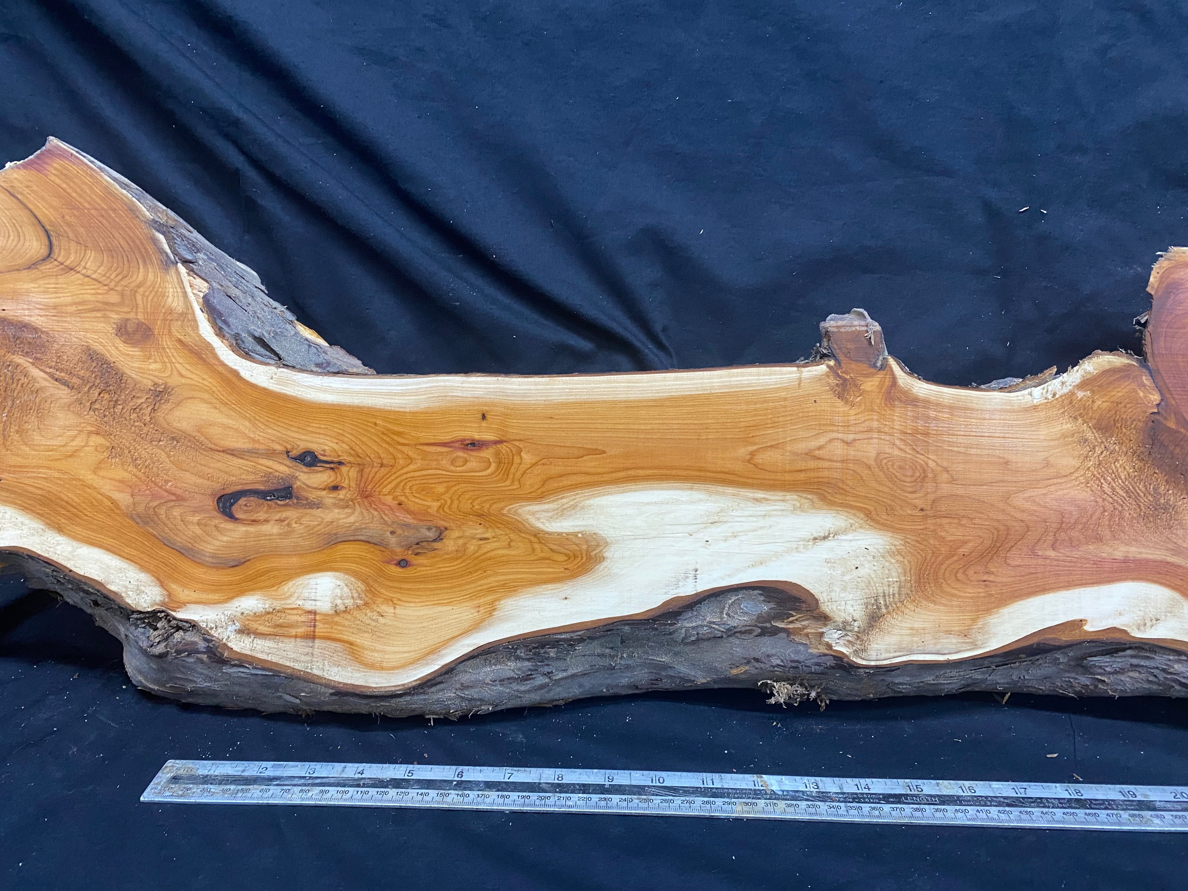 Hardwood yew, slab, resin table blank  1200 L x 275 W x 39 D mm    (336)