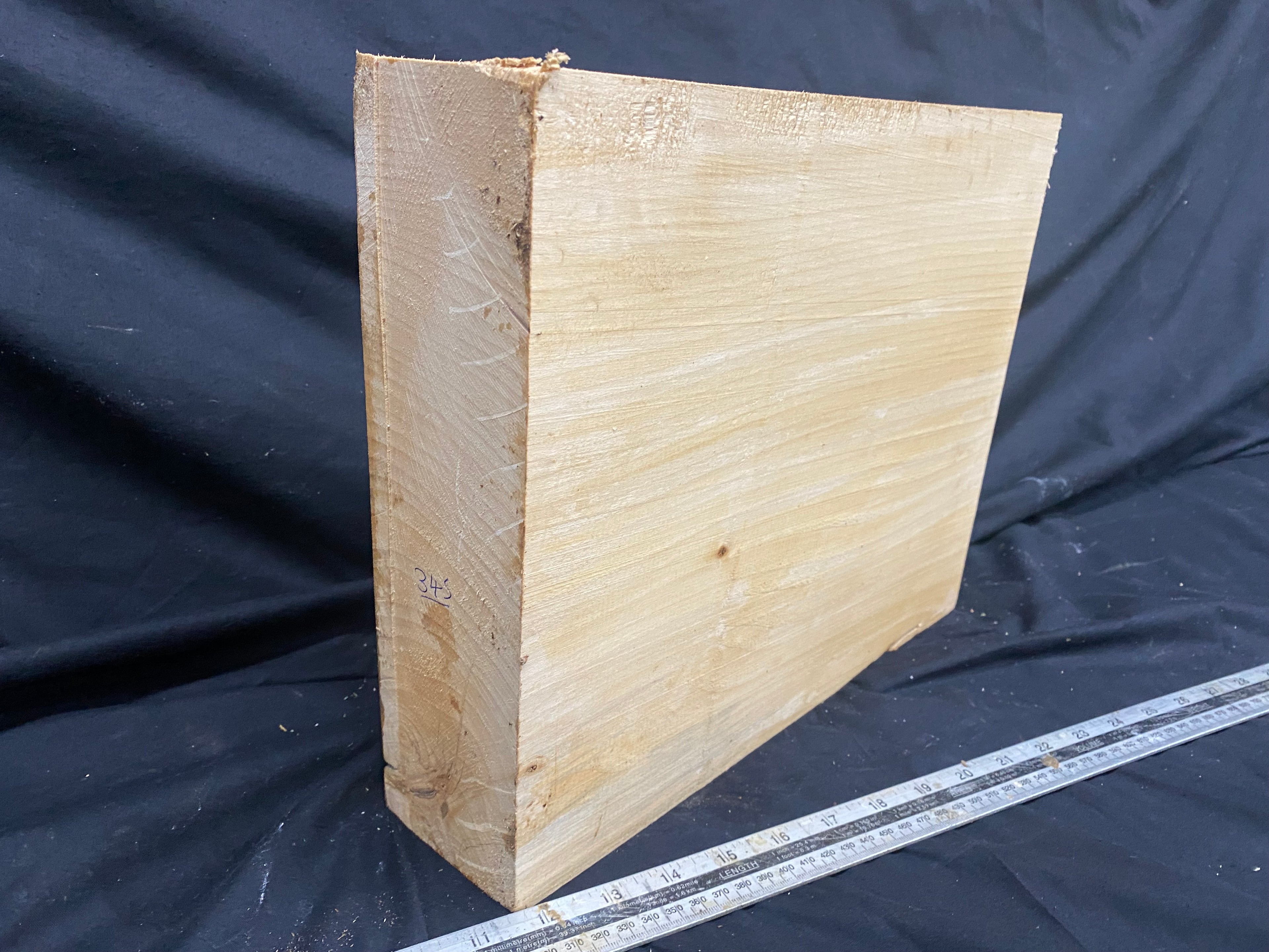 woodcarving or sculpting lime block 356 L x 285 W x 80 D mm    (345)